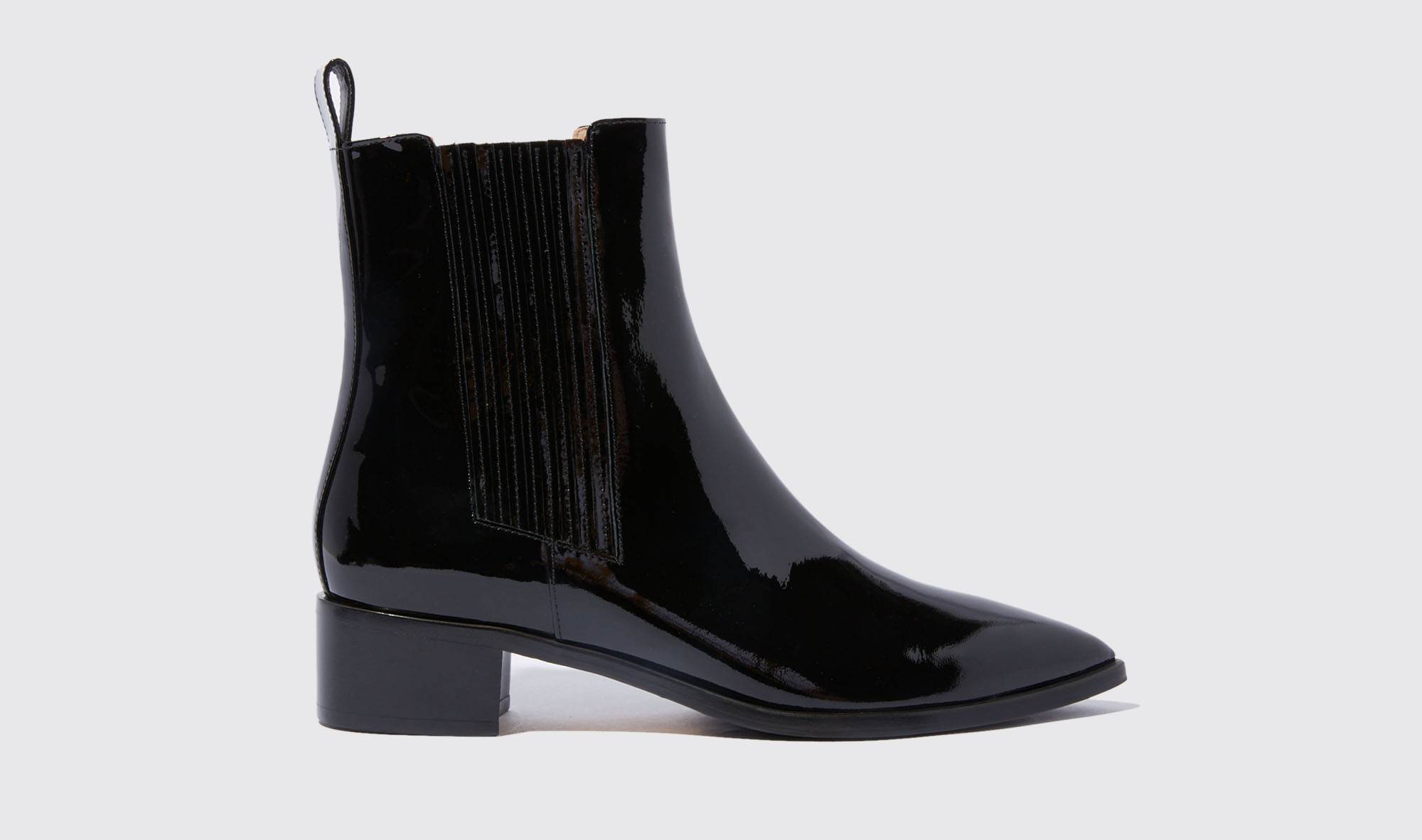 Scarosso Olivia Black Patent - Woman Chelsea Boots Black In Black - Patent
