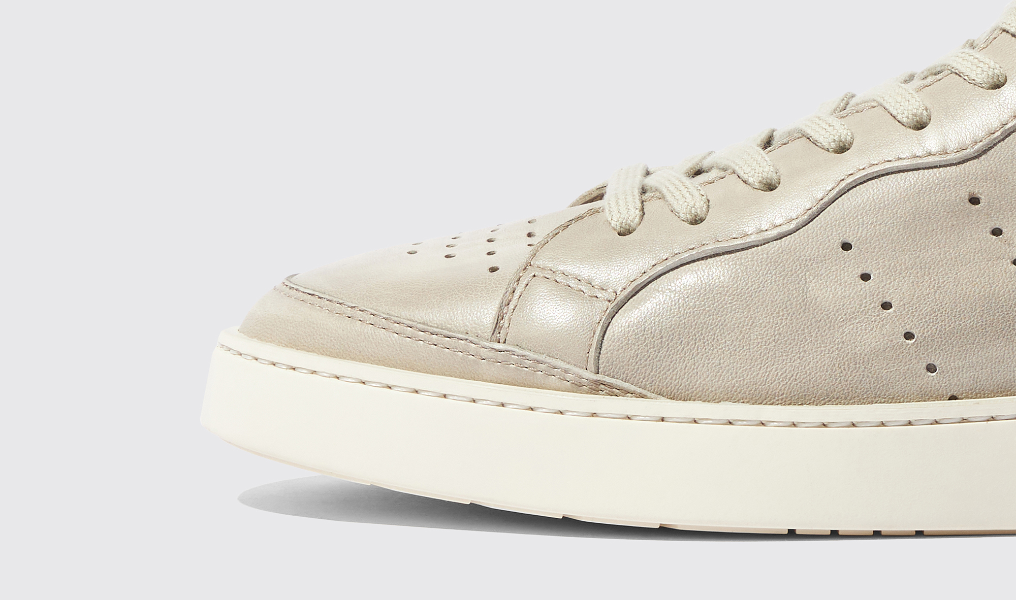 Shop Scarosso Umberto Grey - Man Sneakers Grey In Grey - Calf Leather