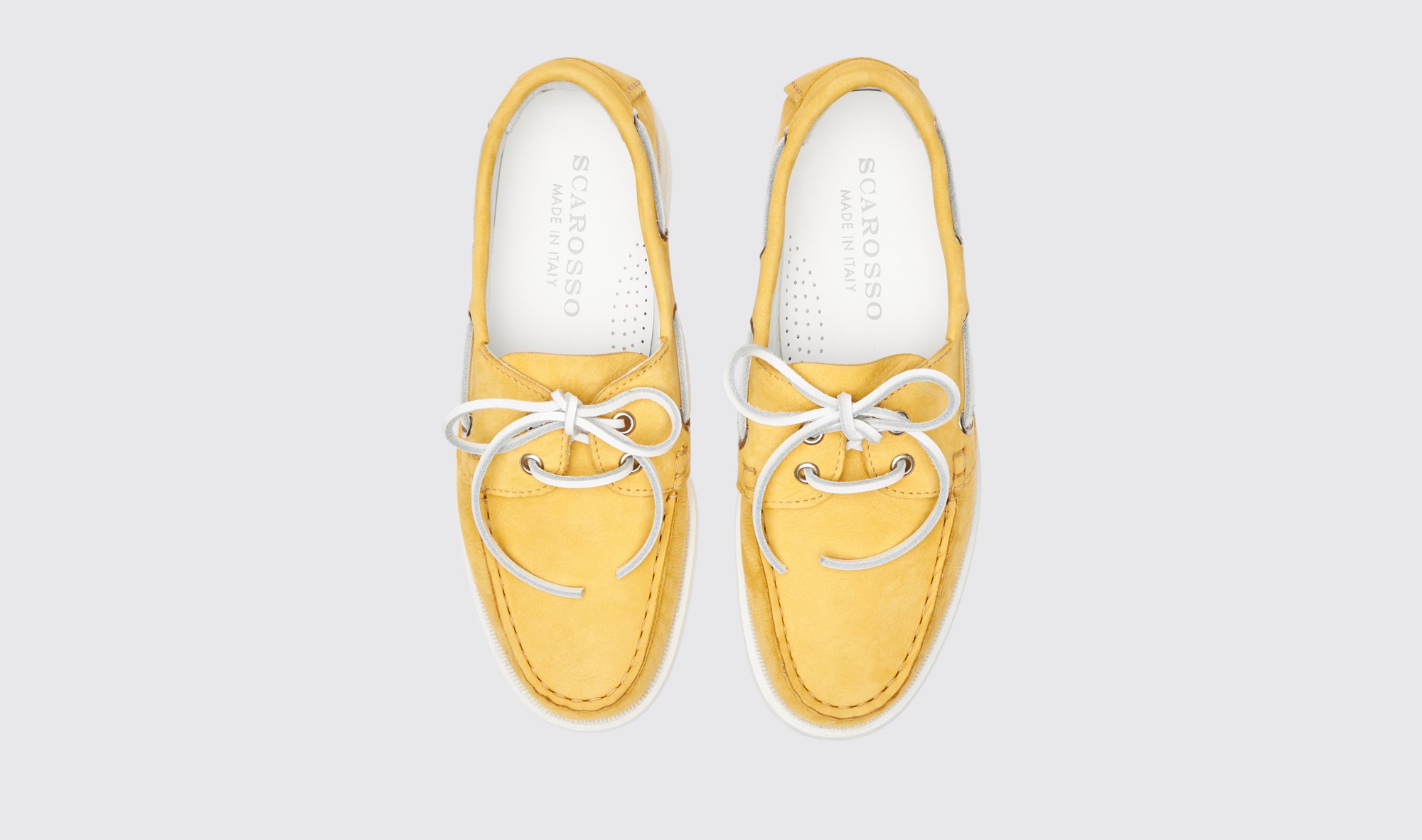 Shop Scarosso Oprah Yellow Nubuck - Woman Boat Shoes Yellow In Yellow - Nubuck