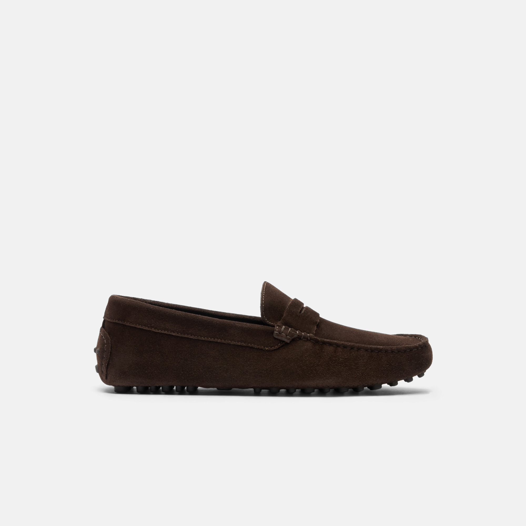Scarosso Michael Brown Suede - Uomo Mocassini Con Gommini Marrone - Camoscio 40,5