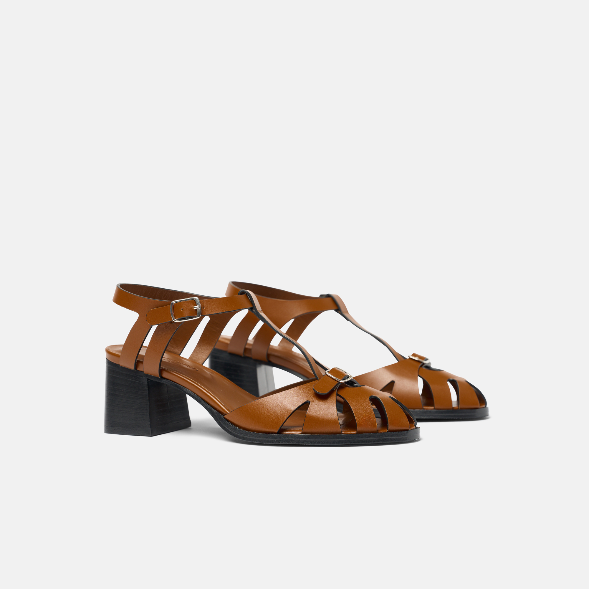 Scarosso Giulia Fisherman Heeled Sandals In Brown