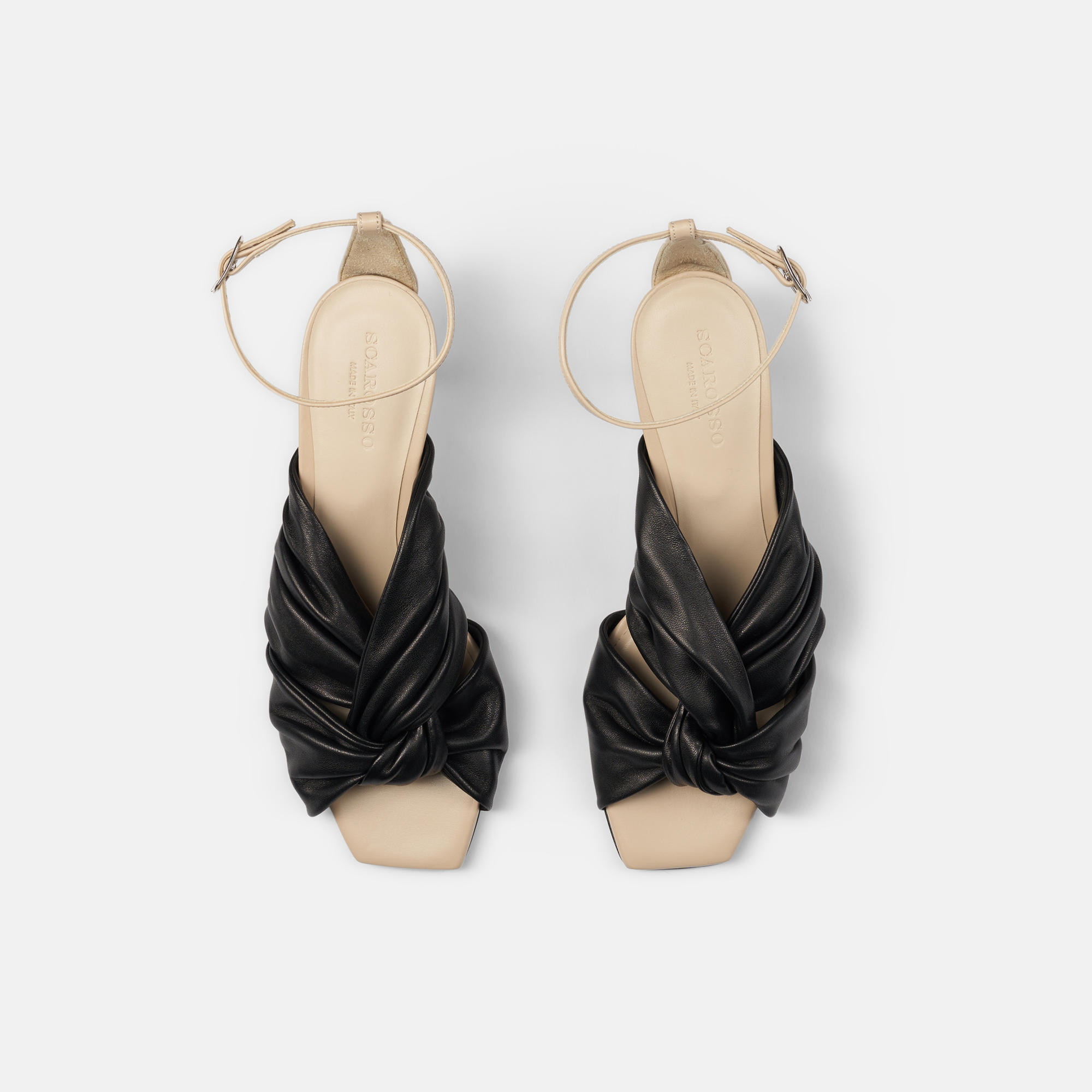 Shop Scarosso Knot Black In Black - Calf