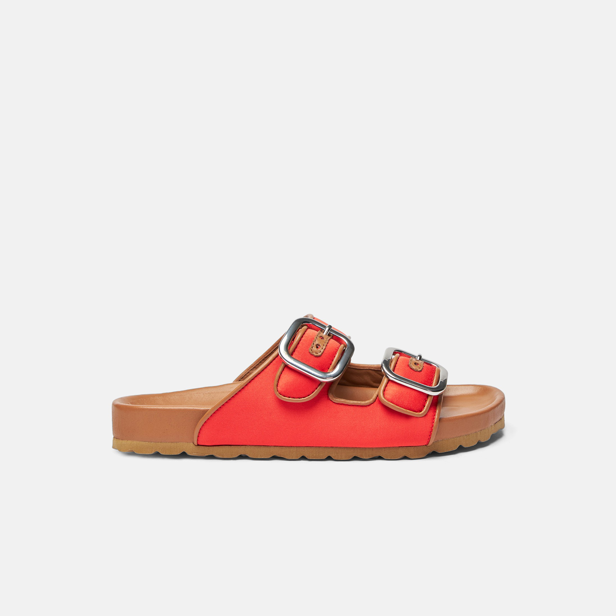 Shop Scarosso Isa Coral Satin - Woman Sandals Orange In Orange - Silk