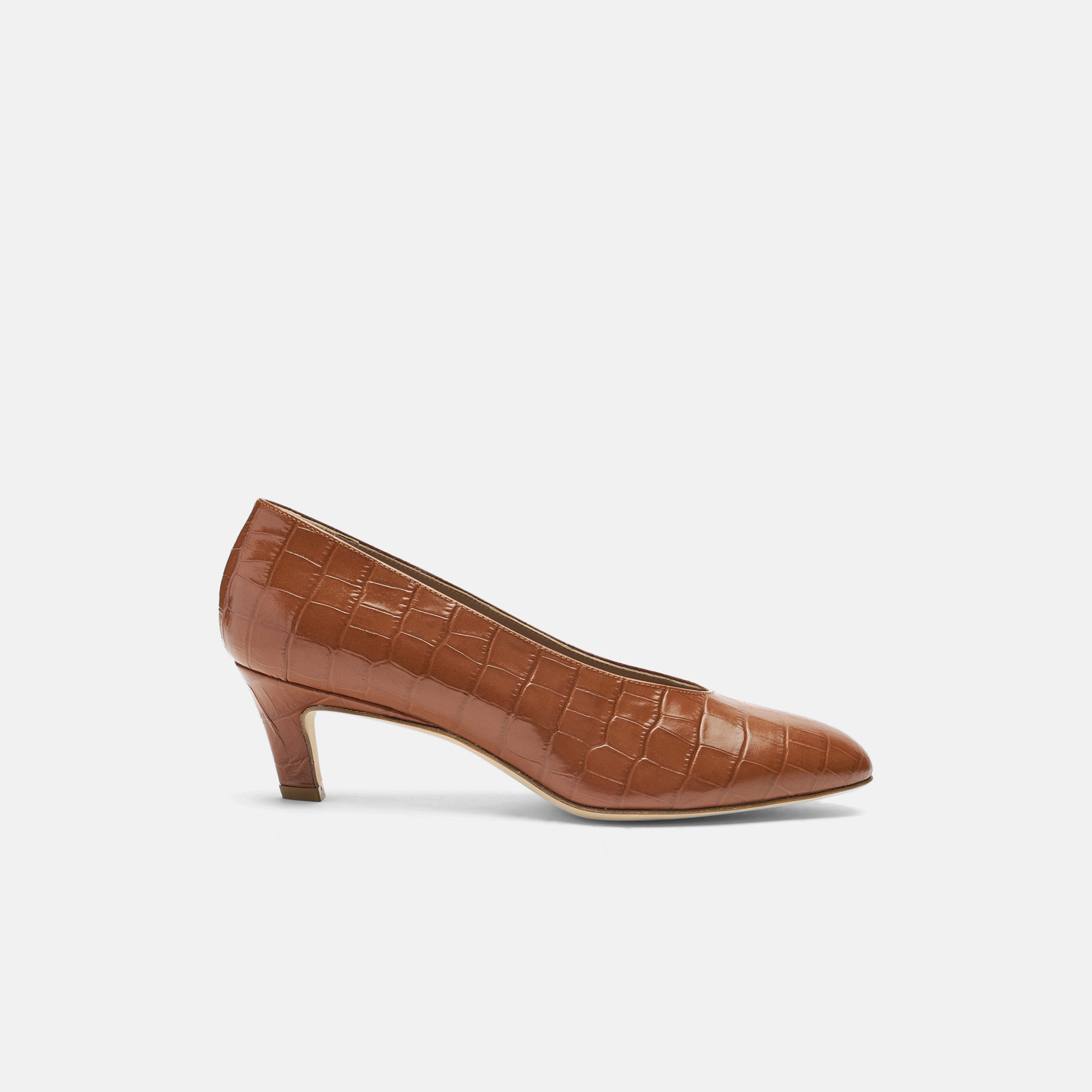 Scarosso Deva Cognac Croco - Woman High Heels Cognac In Cognac - Croco-printed Calf