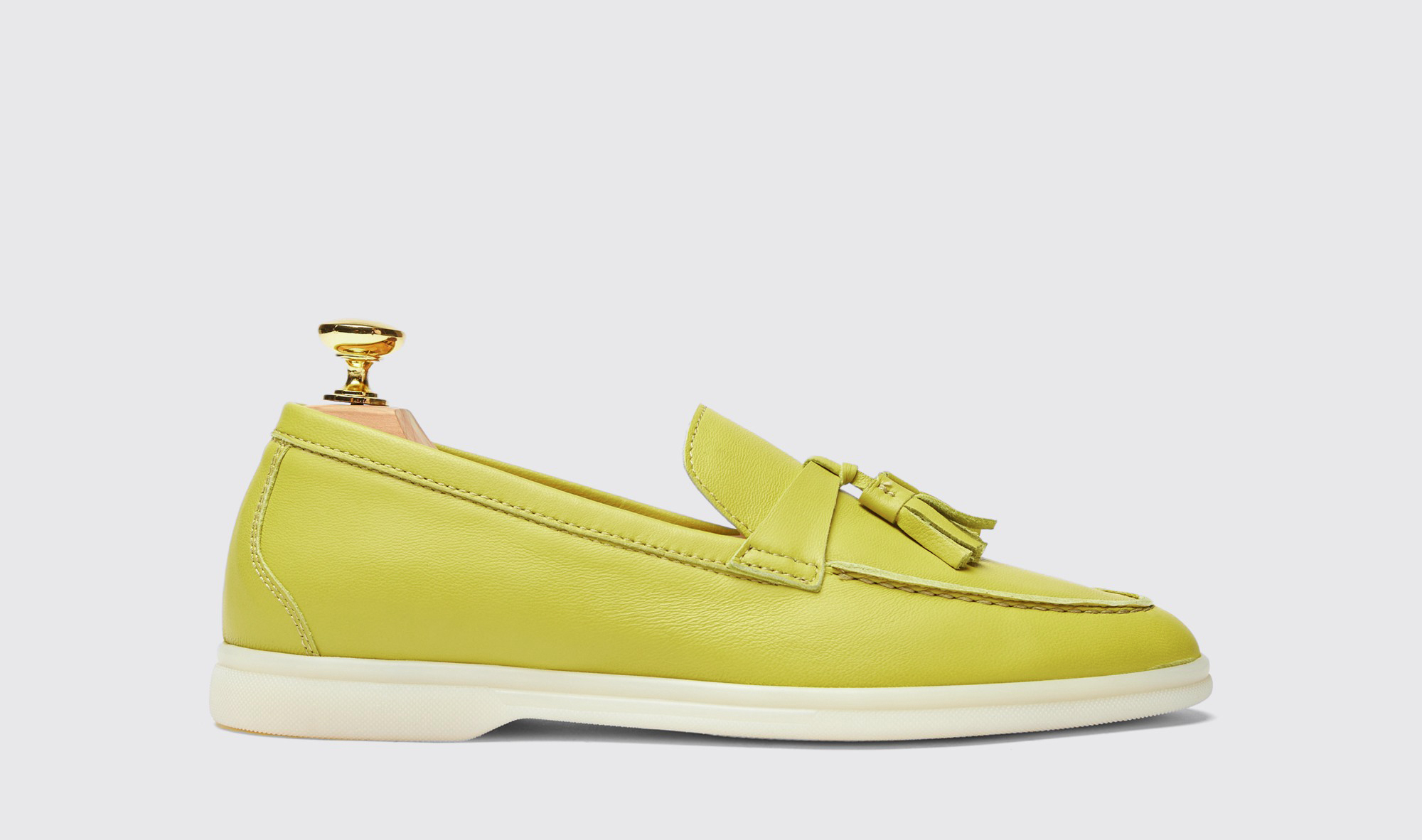 Shop Scarosso Leandra Lime - Woman Loafers Lime In Lime - Calf
