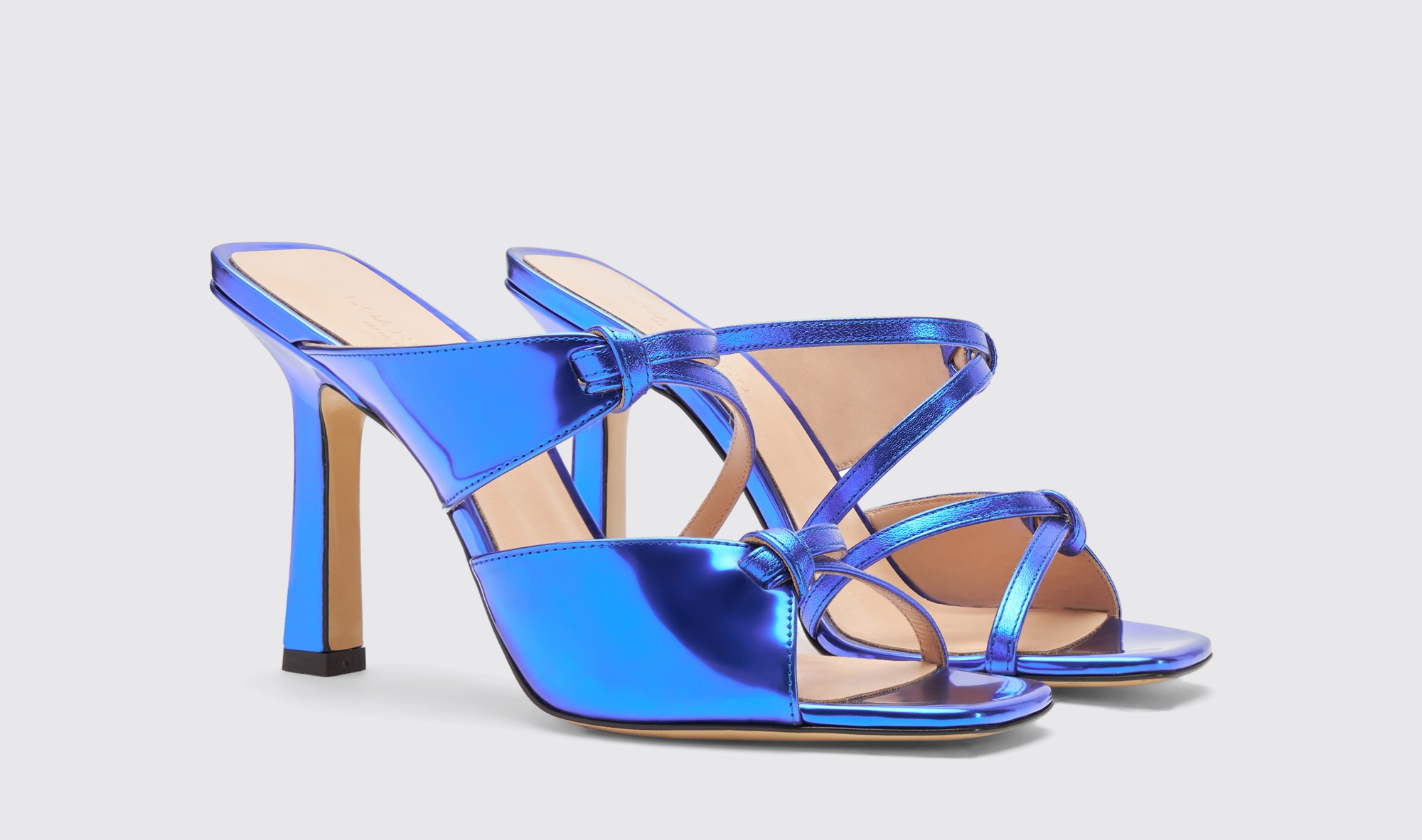 Shop Scarosso Zoe Blue - Woman Sandals Blue In Blue - Metal