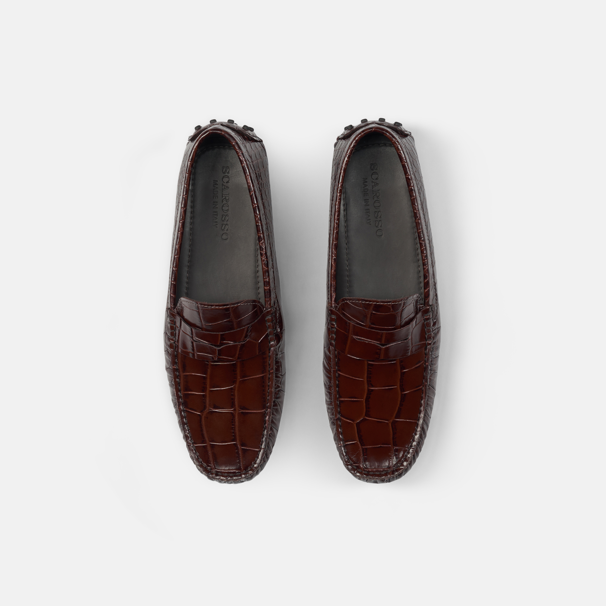 Scarosso Michael Brown Crocodile In Brown - Crocodile-print Calf