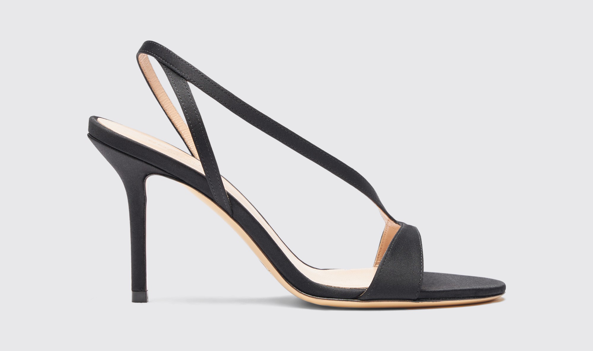 Scarosso Paula 85mm Satin Sandals In Black - Silk