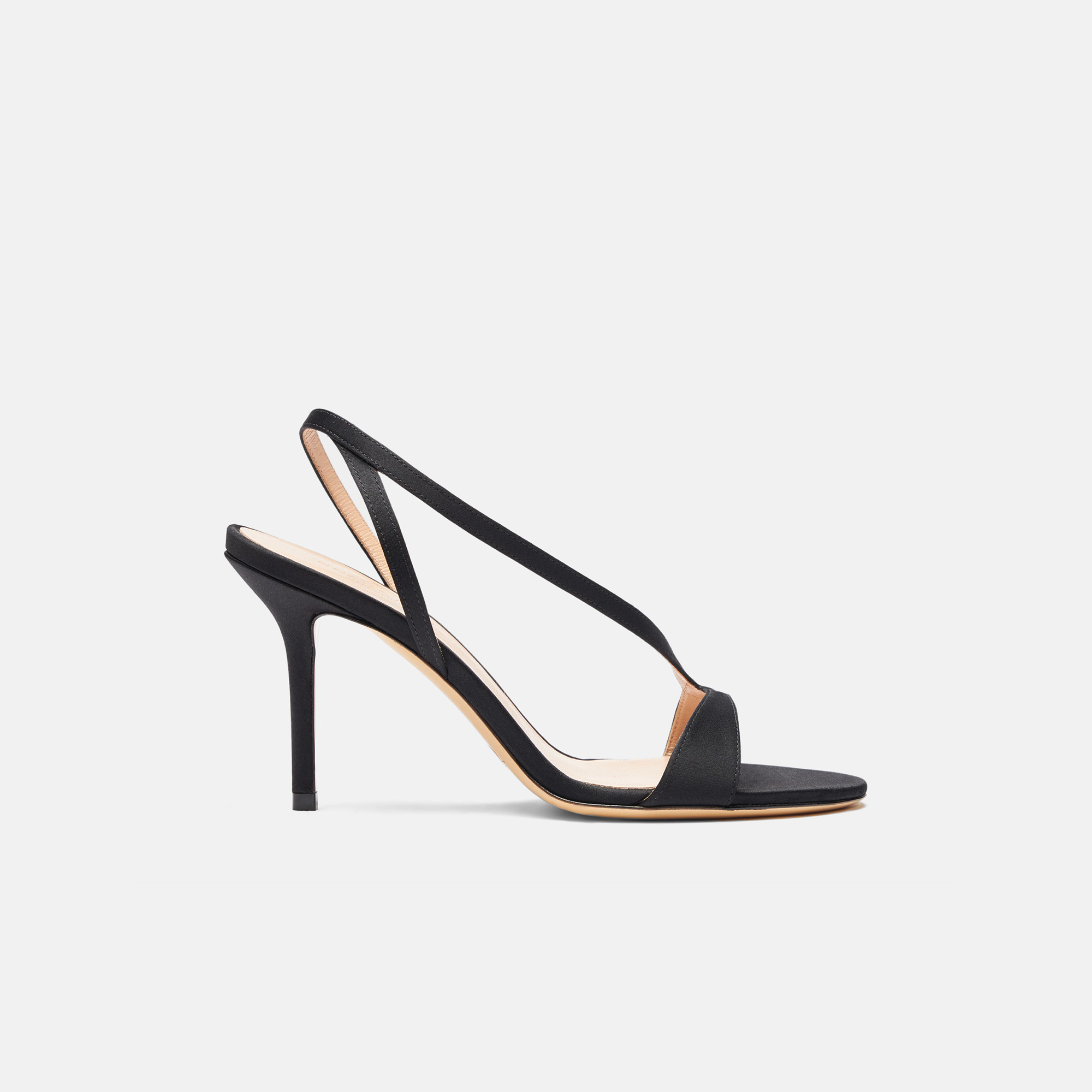 Scarosso Paula Black Satin - Woman Sandals Black In Black - Silk