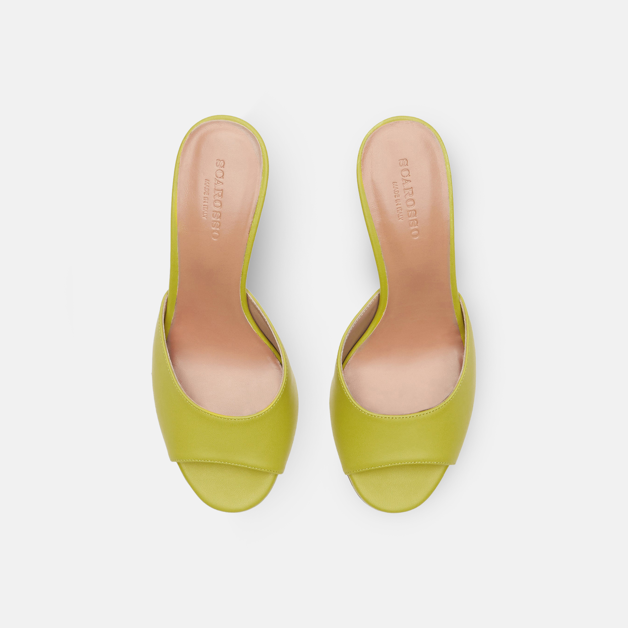 Shop Scarosso Lohan Lime - Woman Mules Lime In Lime - Calf