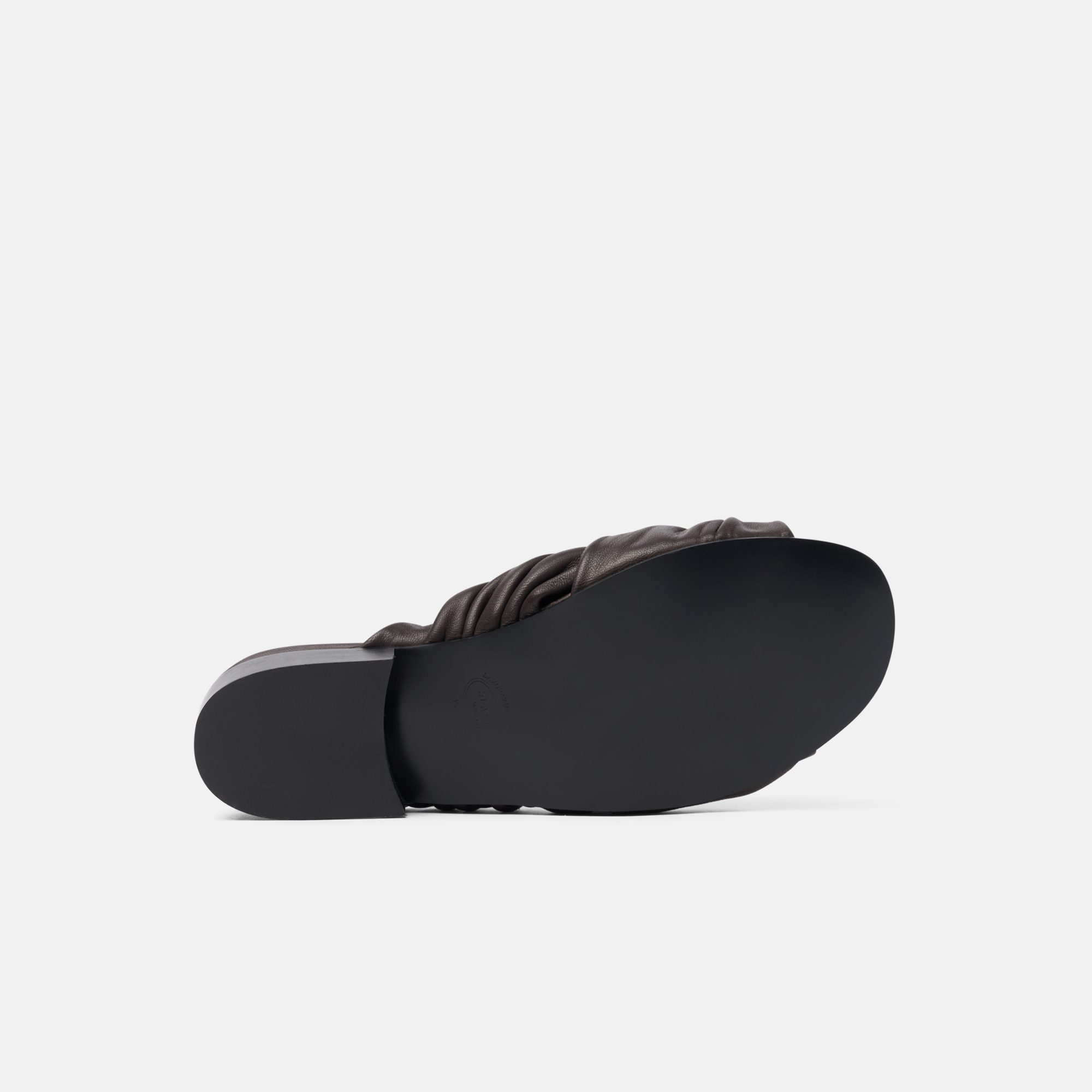 Scarosso Knotted-detail Slide Sandals In Dark Brown - Calf