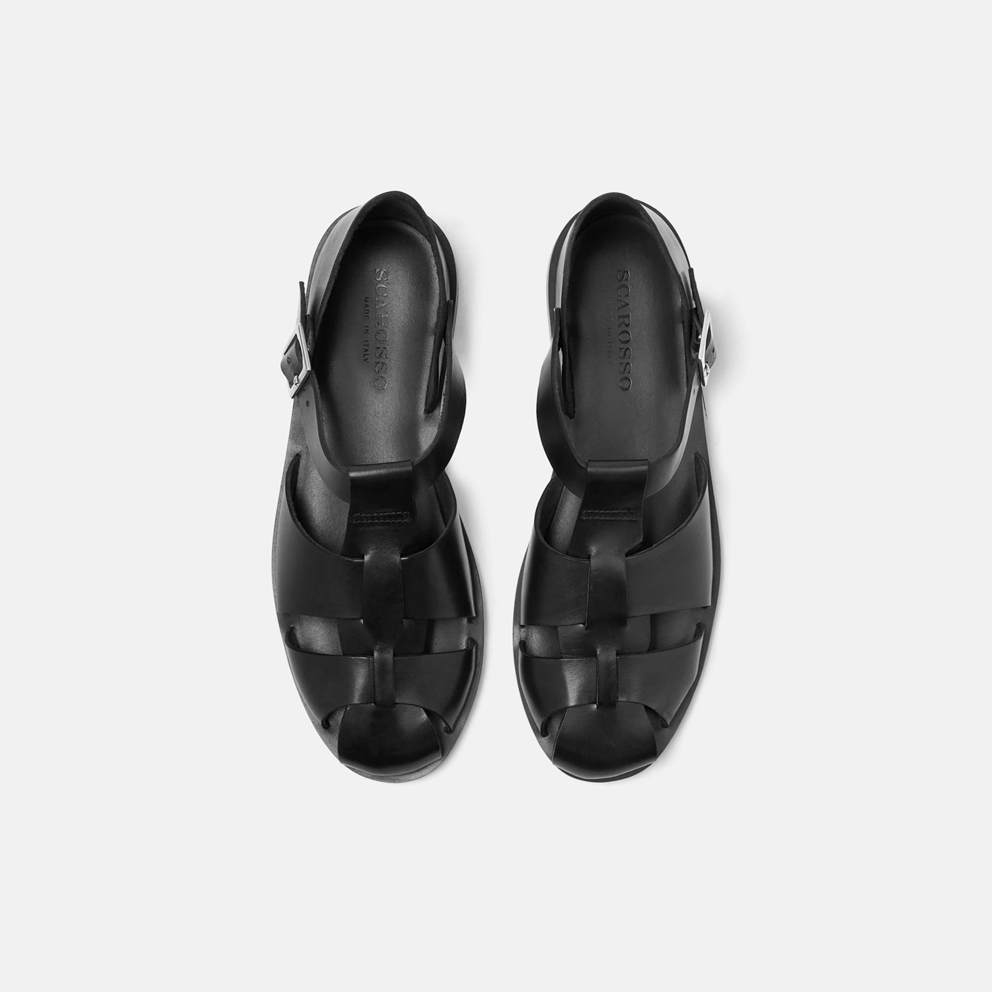 Scarosso Apollo Buckle-fastened Sandals In Black