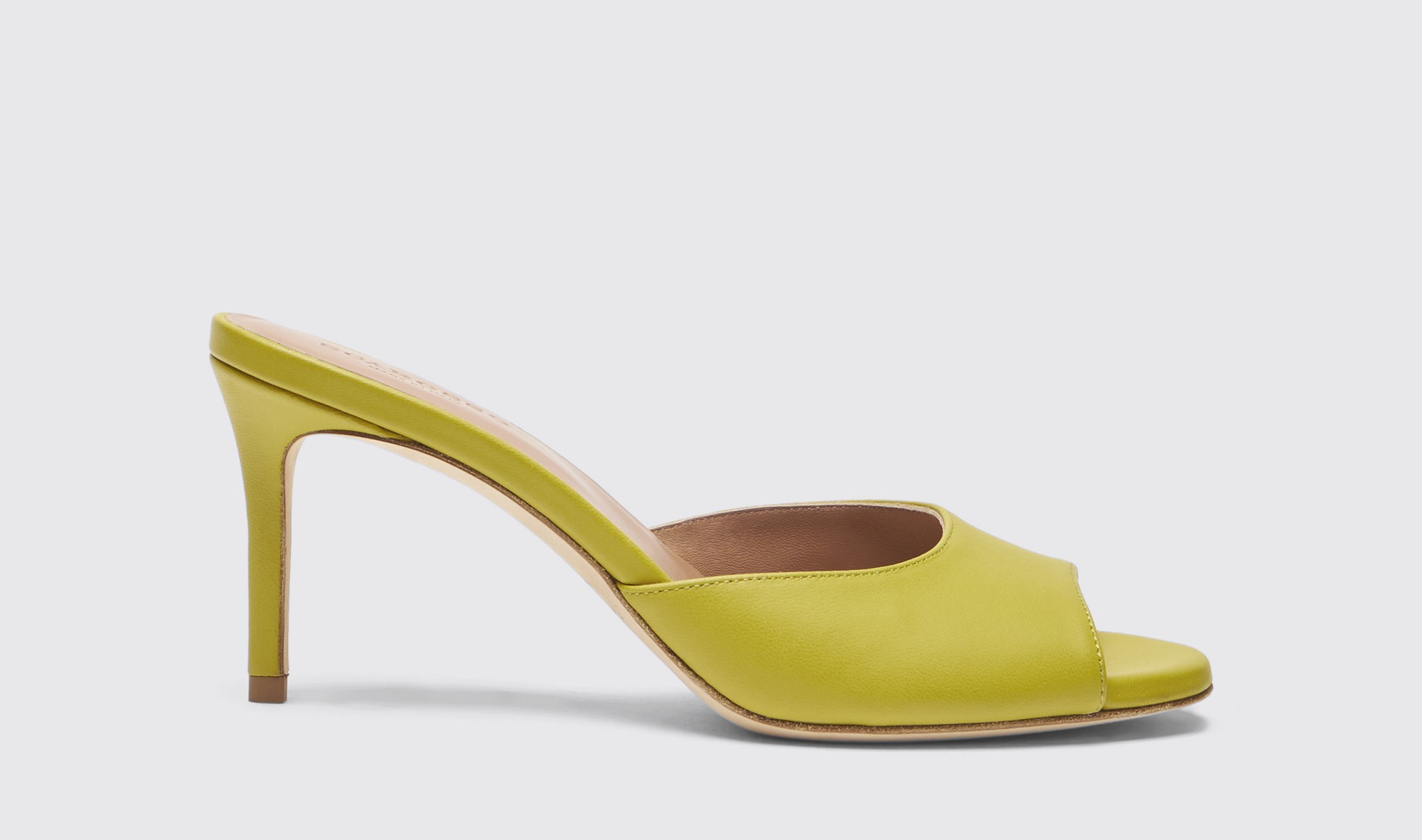 Shop Scarosso Lohan Lime - Woman Mules Lime In Lime - Calf