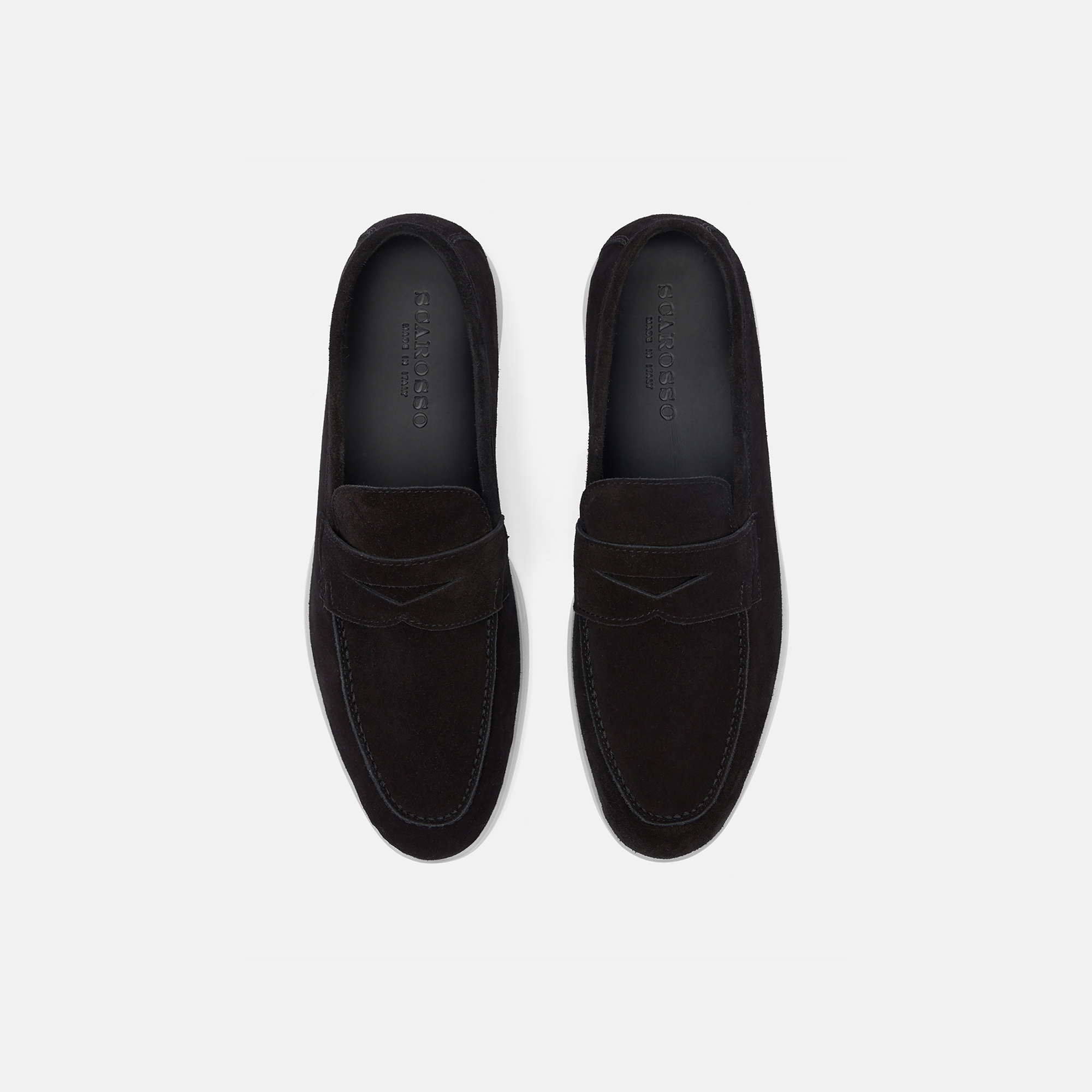 Shop Scarosso Luciano Black Suede Edit - Man Loafers Black Edit In Black Edit - Suede