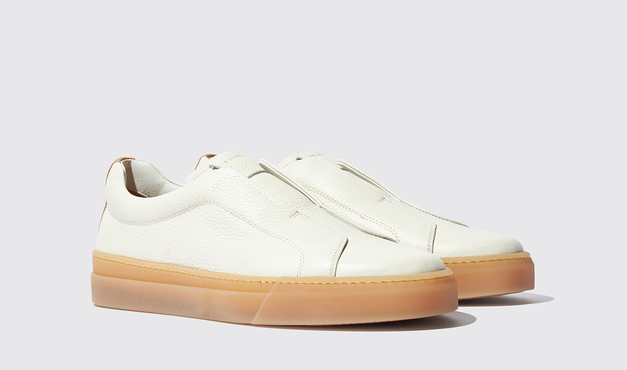 Shop Scarosso Luca White Grain - Man Sneakers White In White - Calf Leather