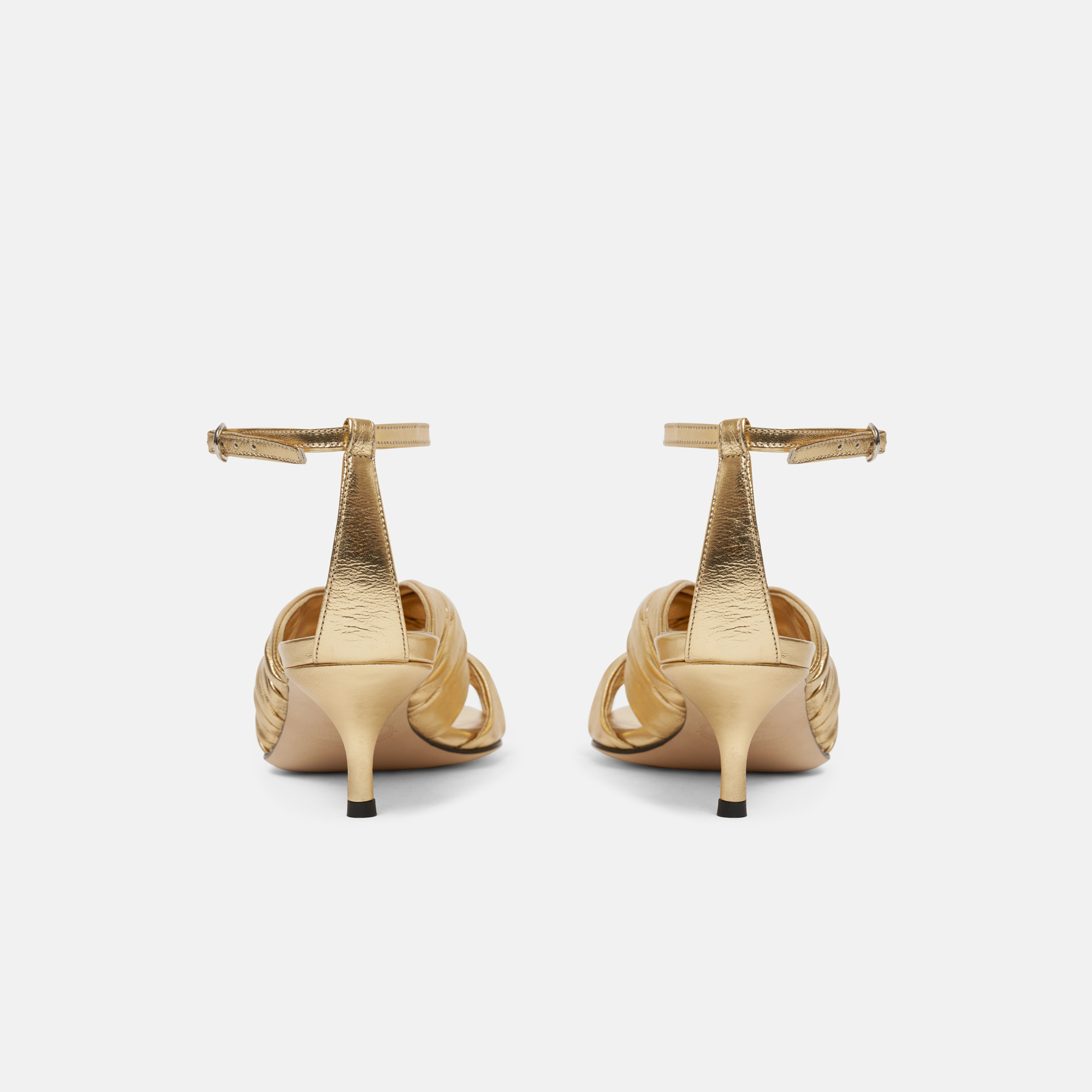 Shop Scarosso Knot Gold In Gold - Calf