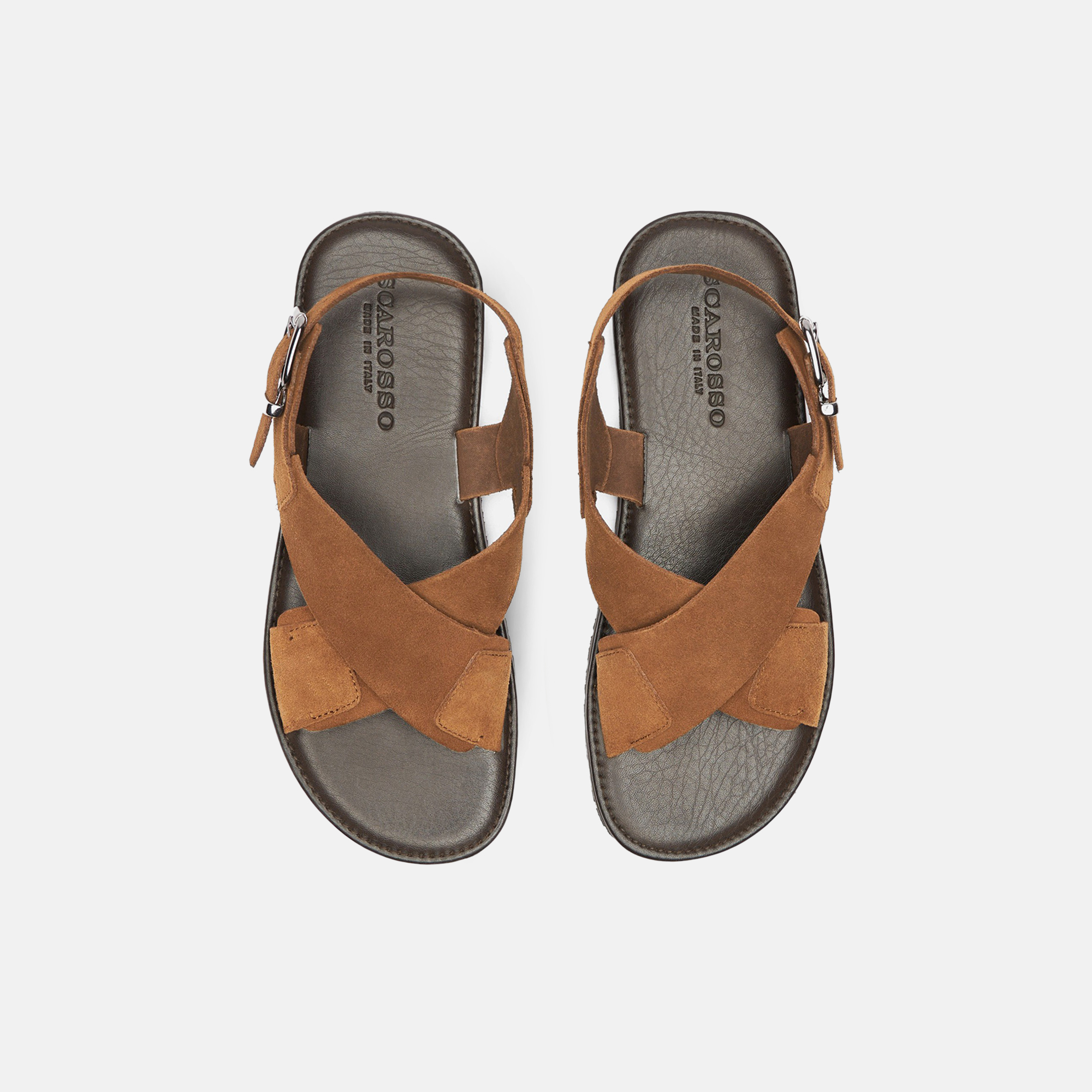 Scarosso Massimo Suede Sandals In Tan - Suede