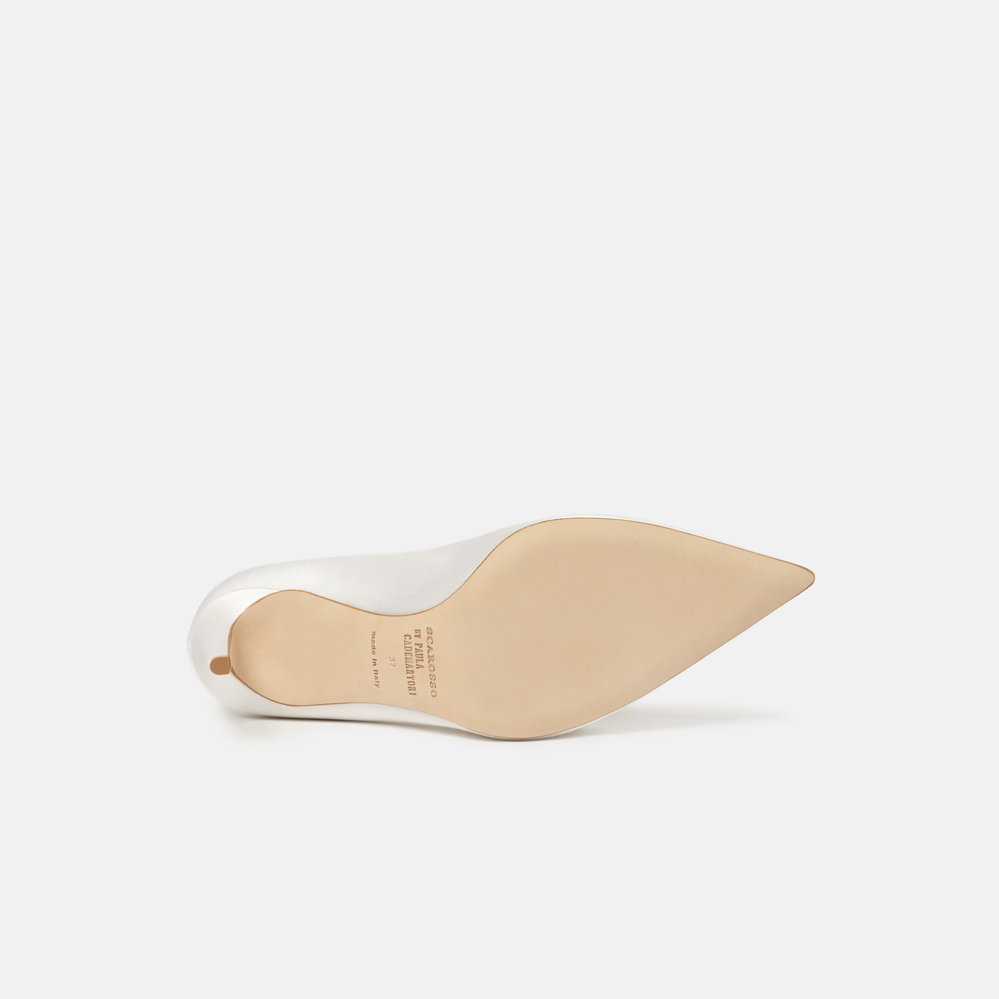 Scarosso Greta Satin Pointed-toe Pumps In White