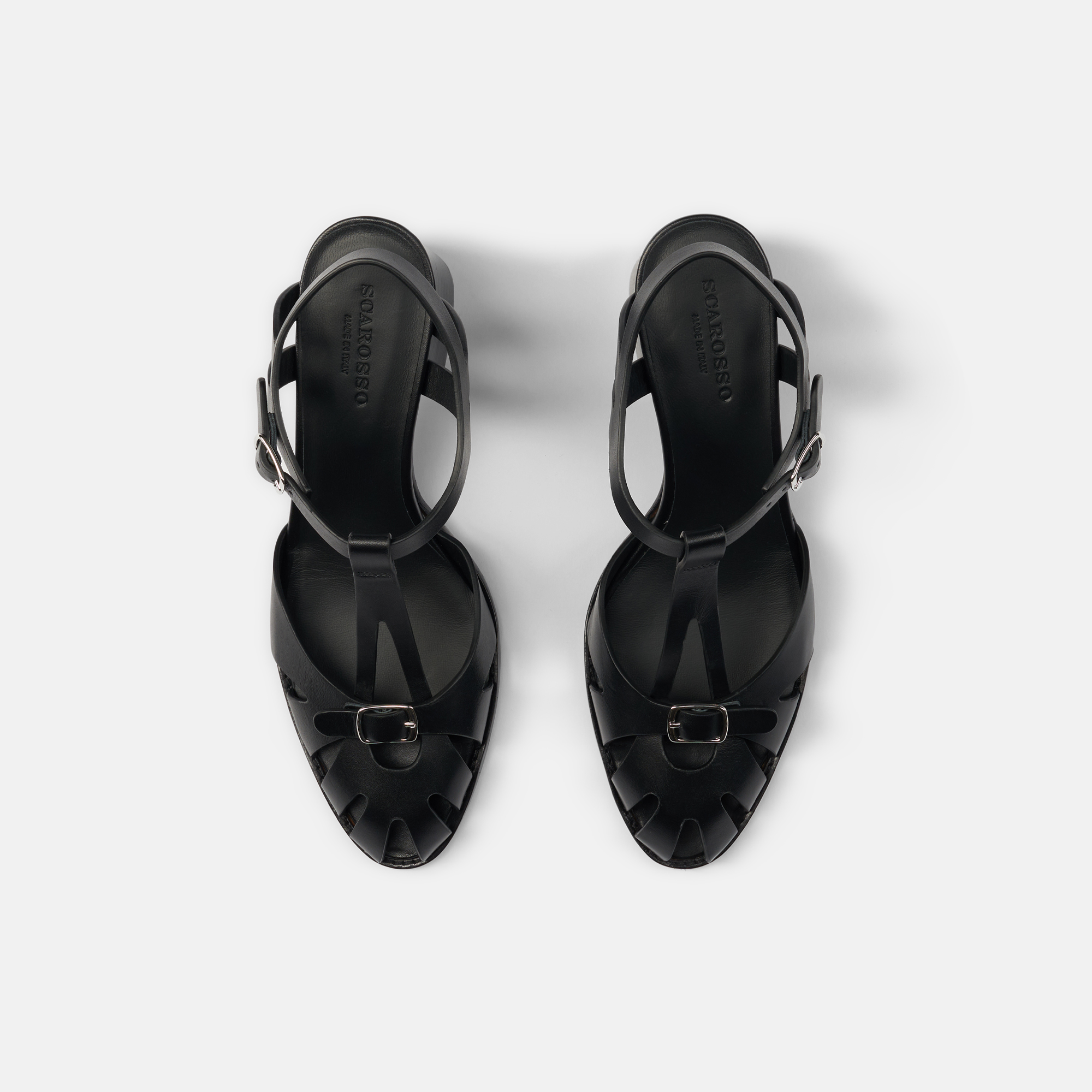 Shop Scarosso Giulia Black In Black - Calf