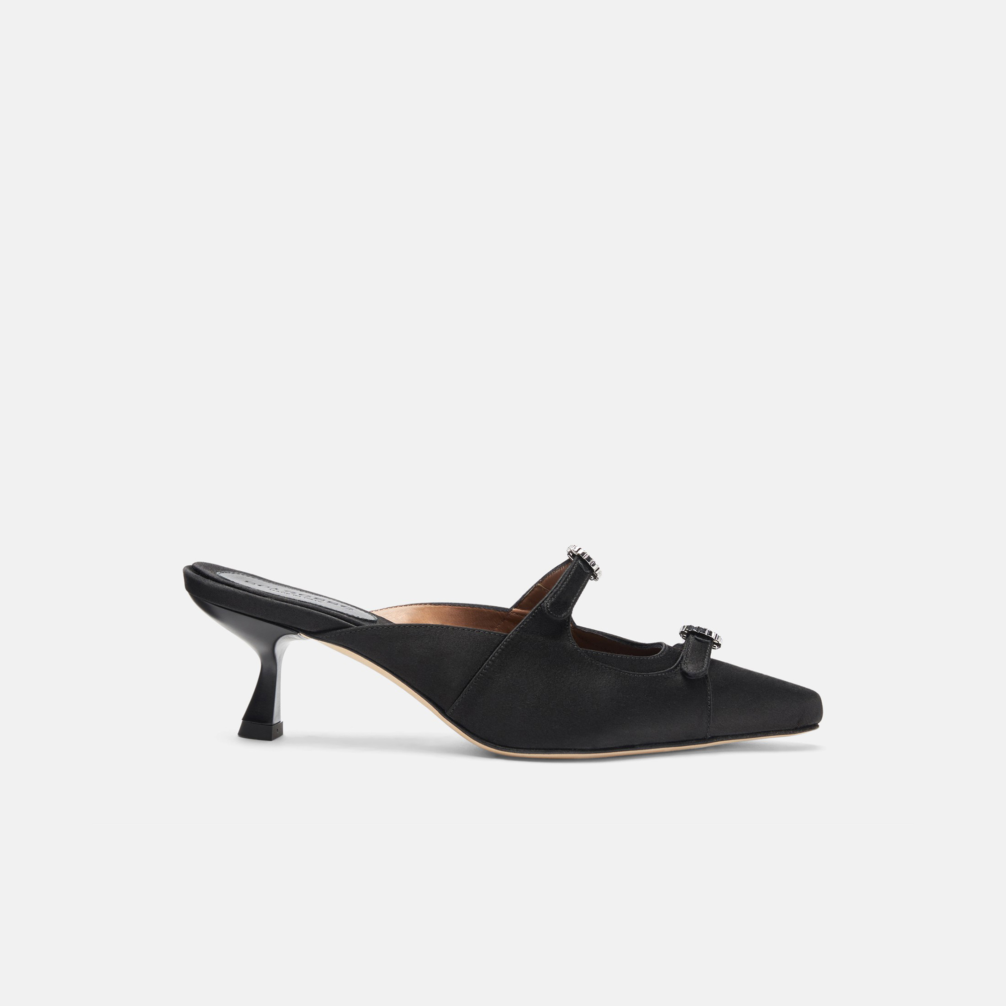 Shop Scarosso Liz Black - Woman Mules Black In Black - Silk