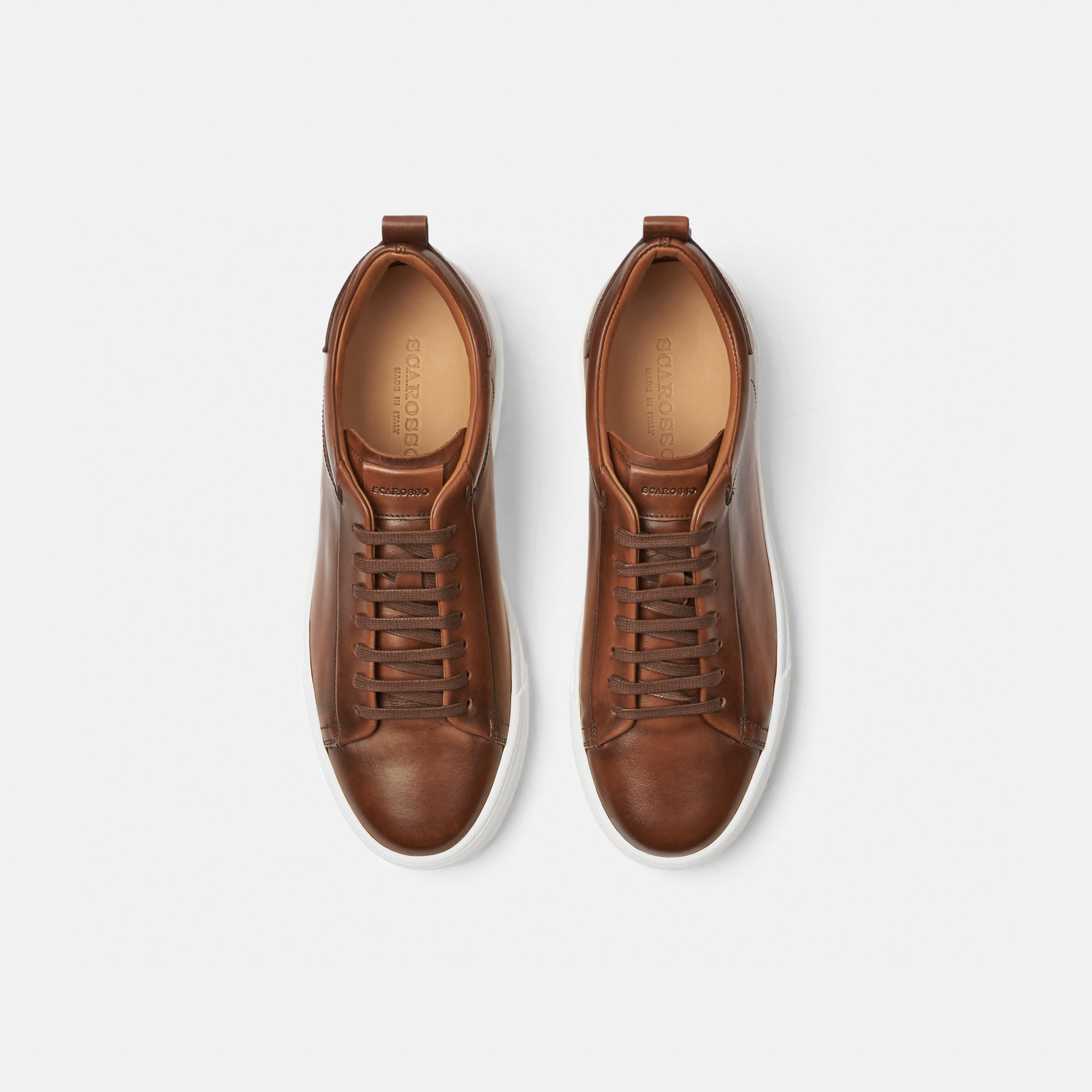 Shop Scarosso Joseph Brown - Man Sneakers Brown In Brown - Calf Leather