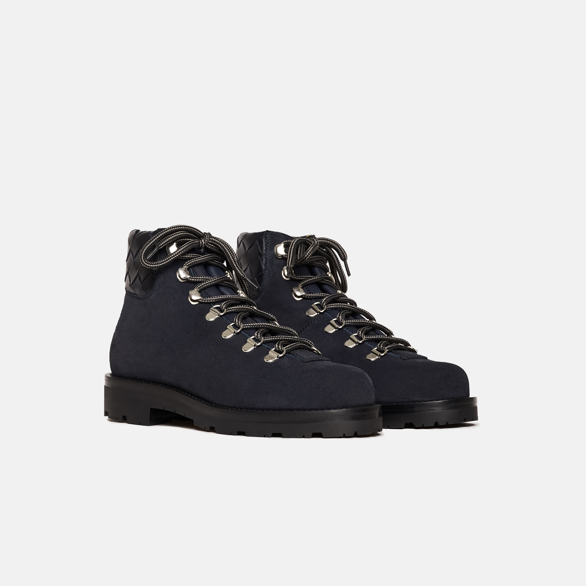Scarosso Catherine Woven-panel Lace-up Boots