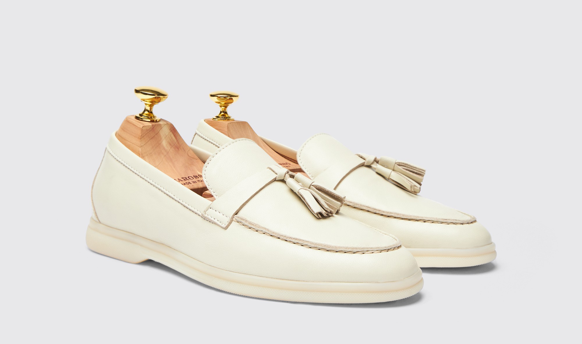 Shop Scarosso Leandra Off White - Woman Loafers Off White In Off White - Calf