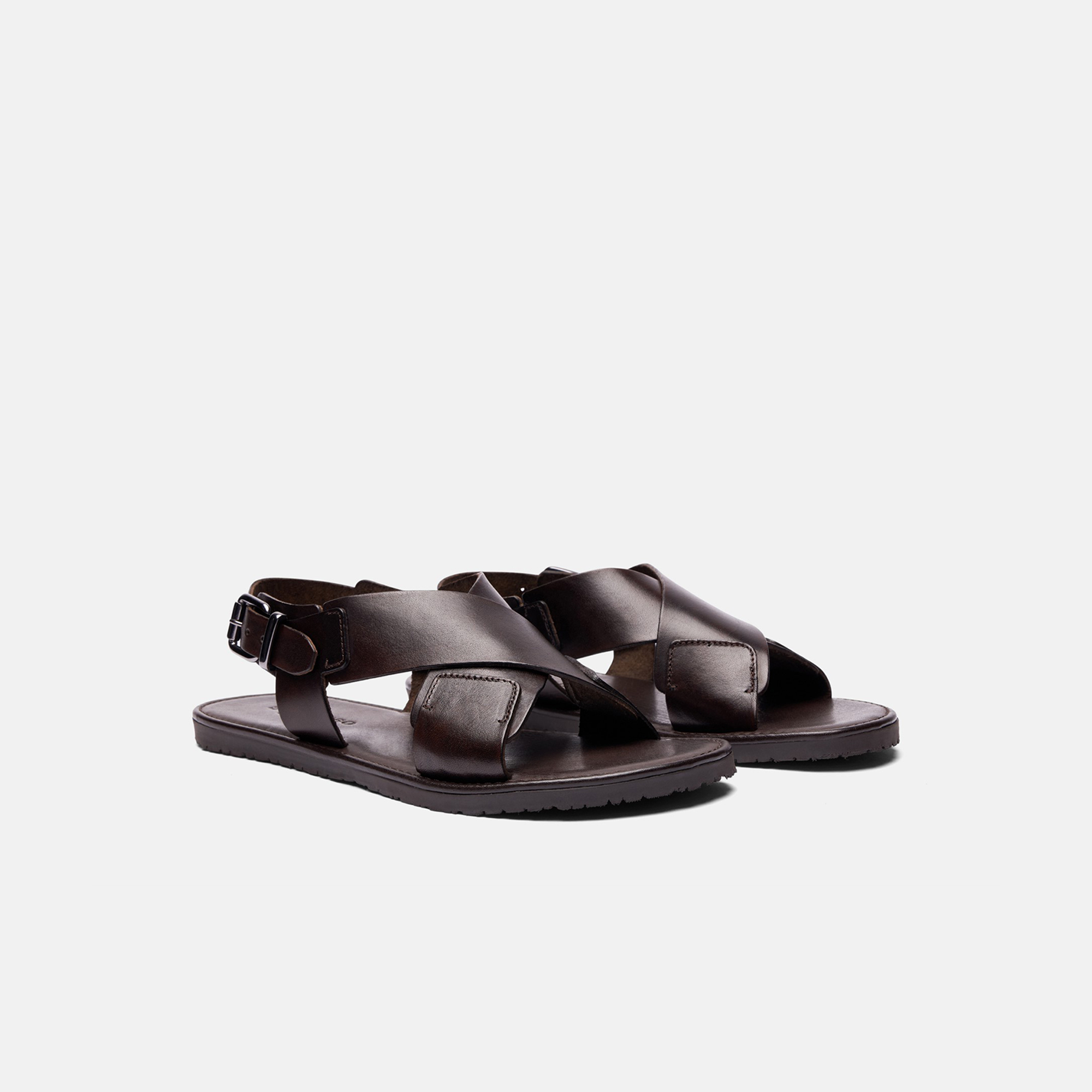 Scarosso Massimo Buckle-fastened Sandals In Brown