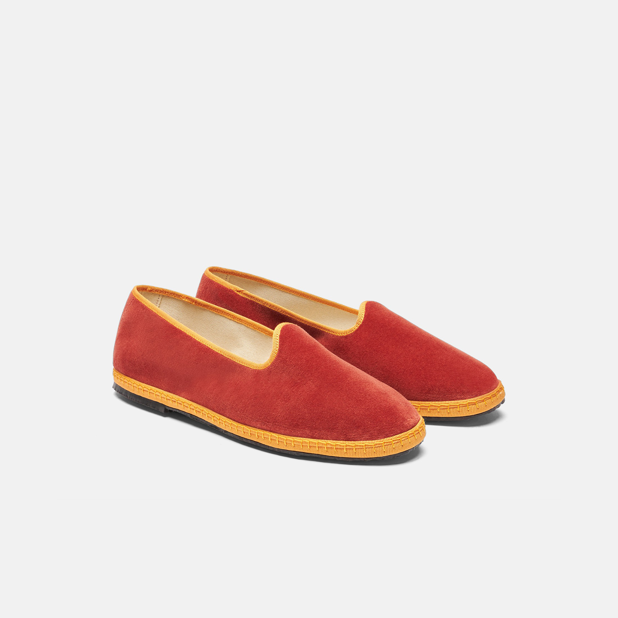 Scarosso William Iv Velvet Loafers In Orange - Velvet
