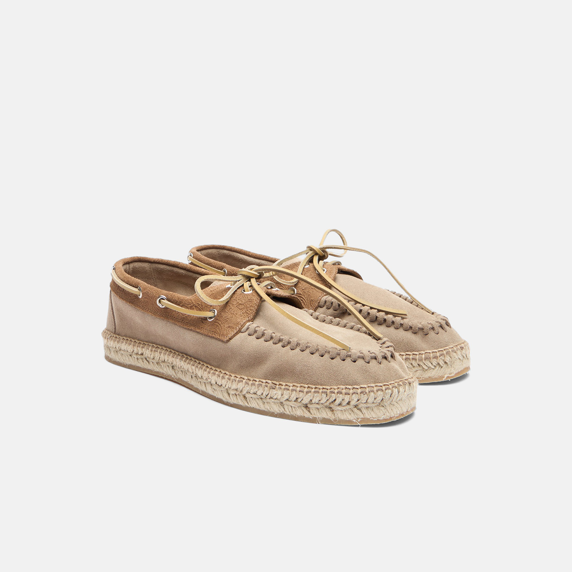 Shop Scarosso Kai Stone Suede - Man Espadrilles Stone In Stone - Suede