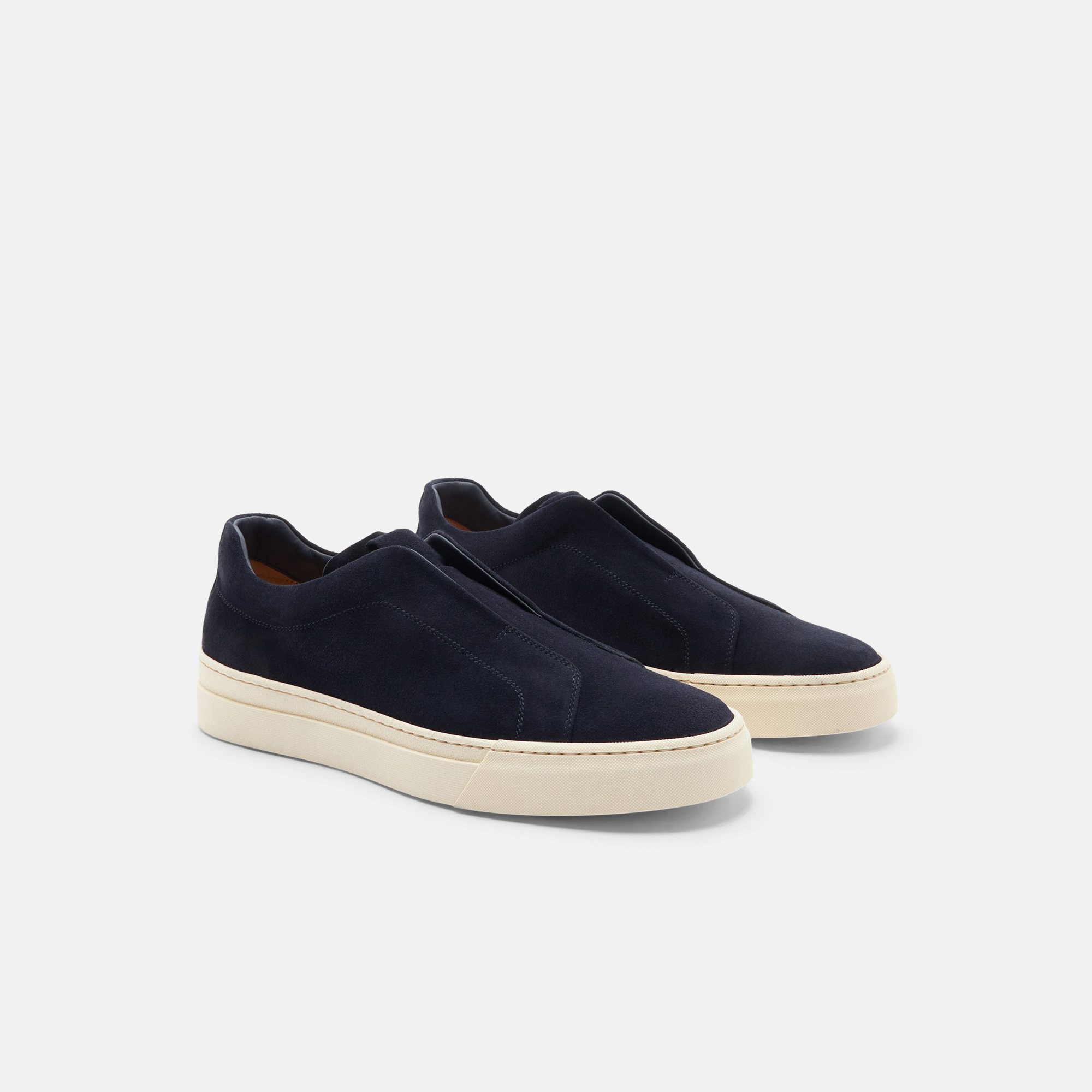Scarosso Luca Slip-on Suede Sneakers In Blue - Suede