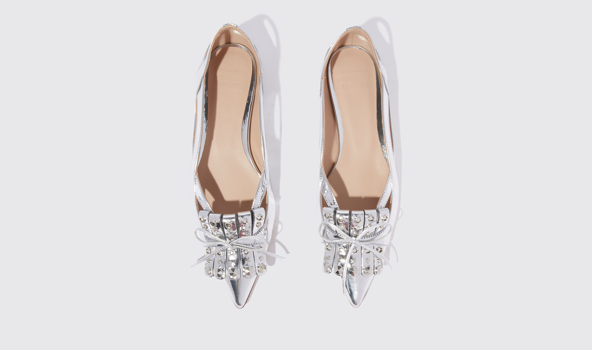 Shop Scarosso Moon - Woman Loafers & Flats Metal In Metal - Silver