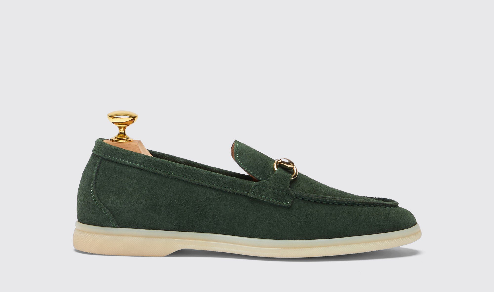 Scarosso Lilia 绒面皮乐福鞋 In Green - Suede