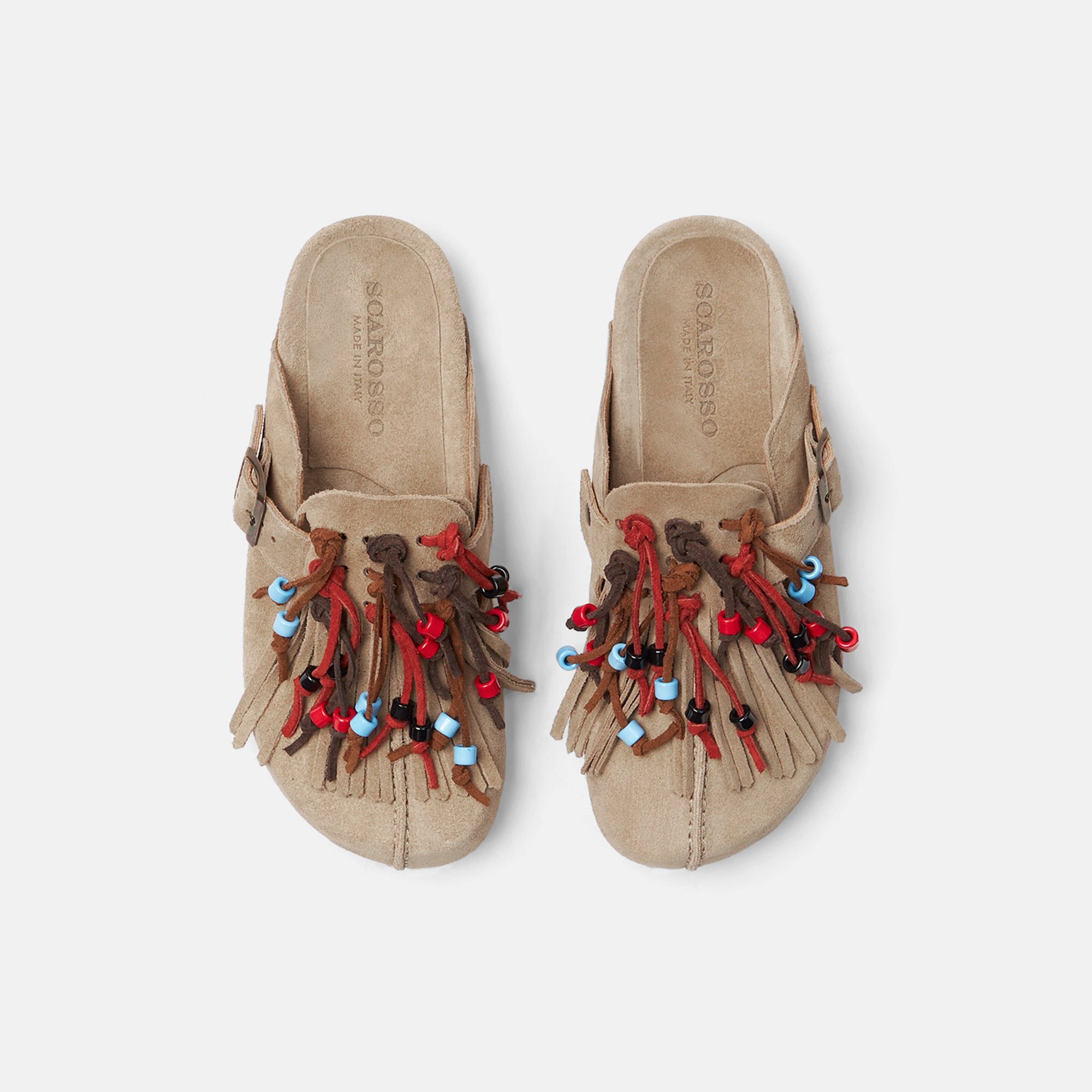 Scarosso Gea Mules In Beige - Suede