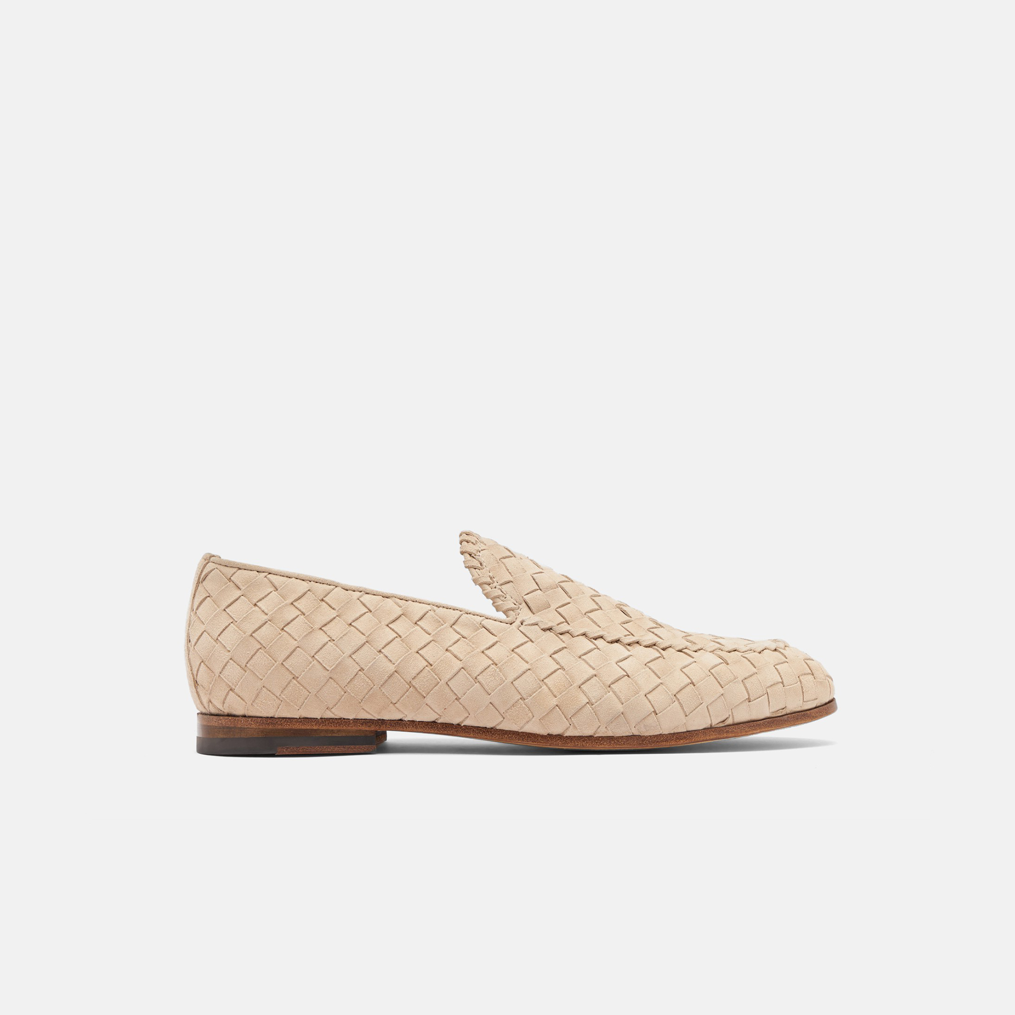 Scarosso Vittorio Interwoven Suede Loafers In Sand - Suede
