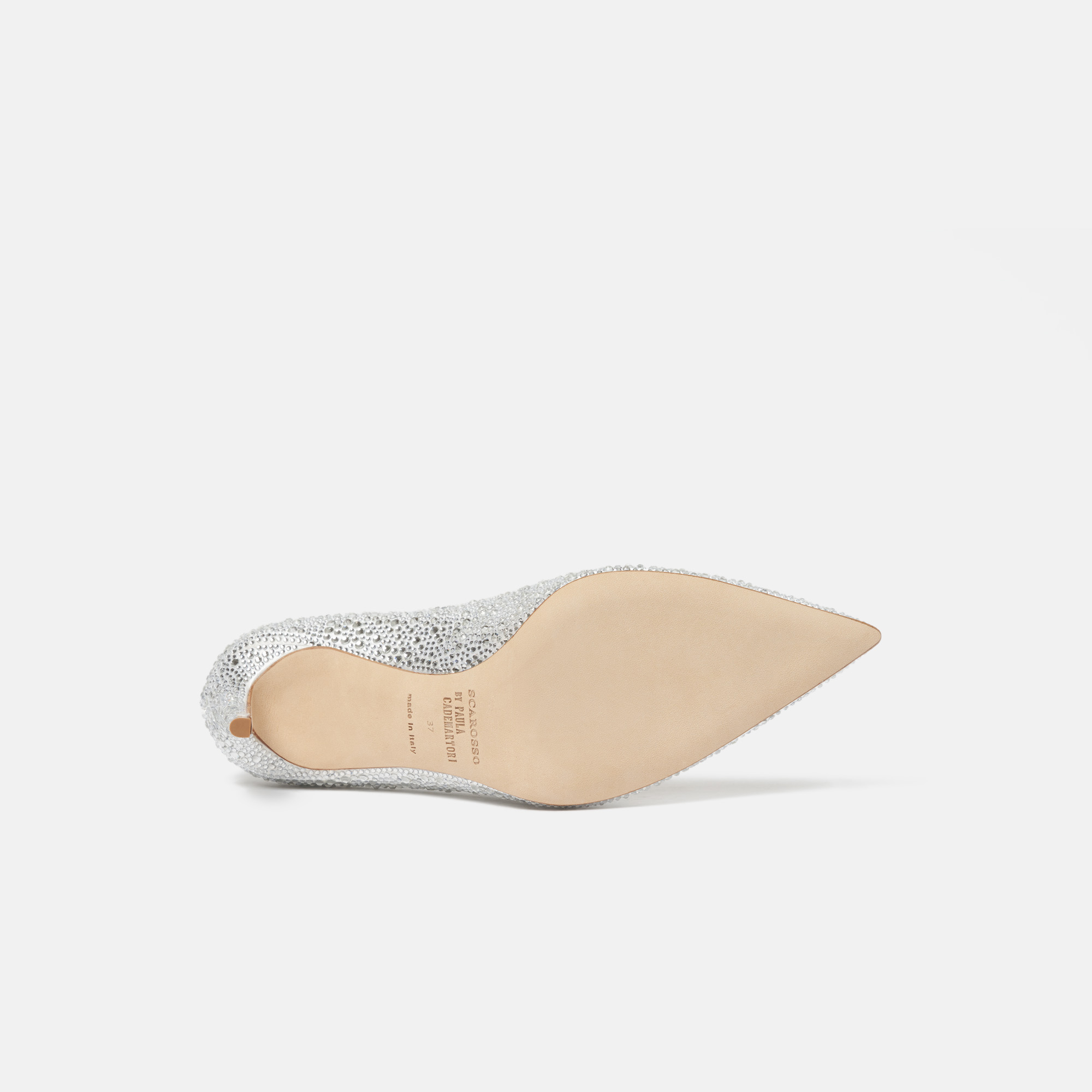 Scarosso Greta Crystal Satin In White - Silk