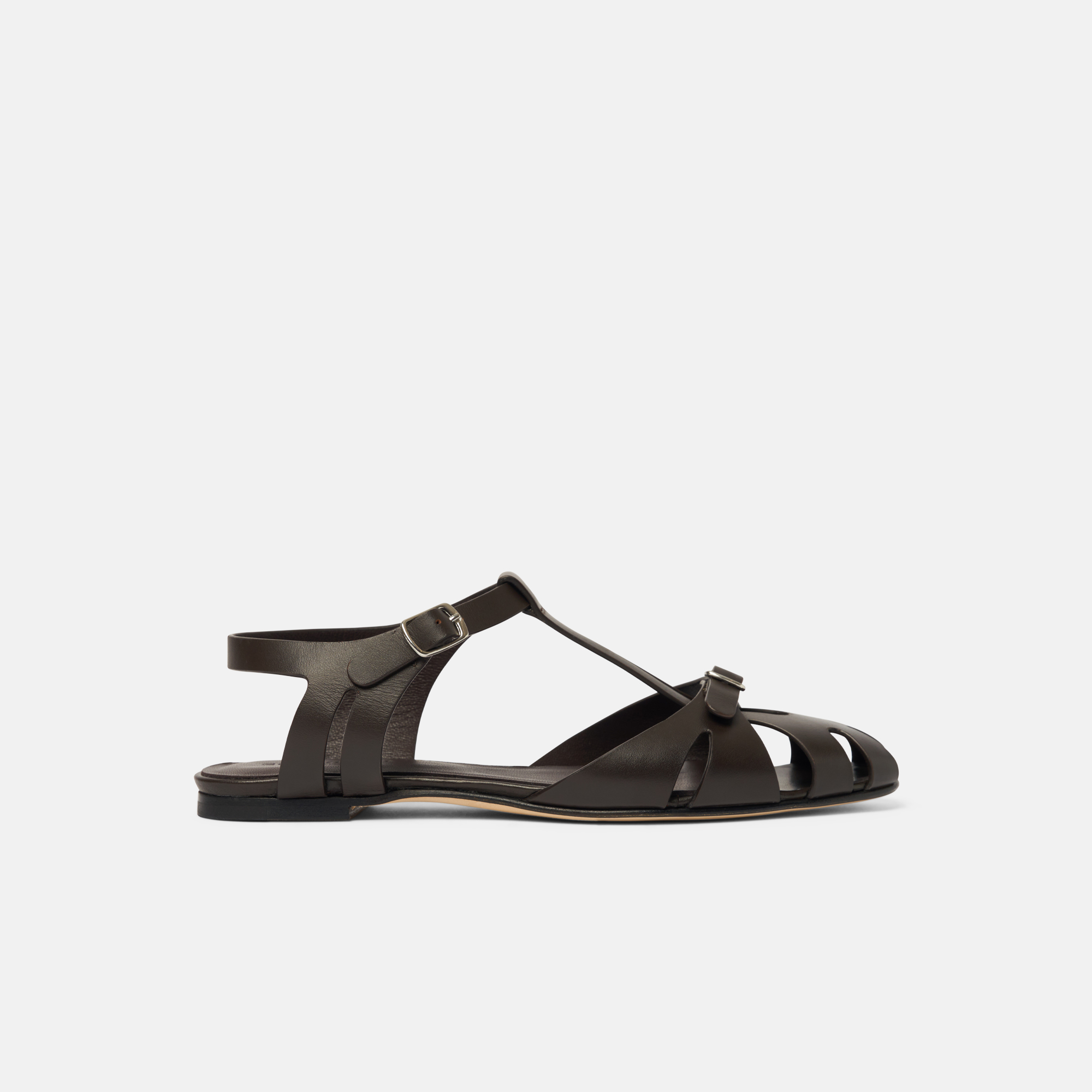 Scarosso Gala Fisherman Sandals In Dark Brown - Calf