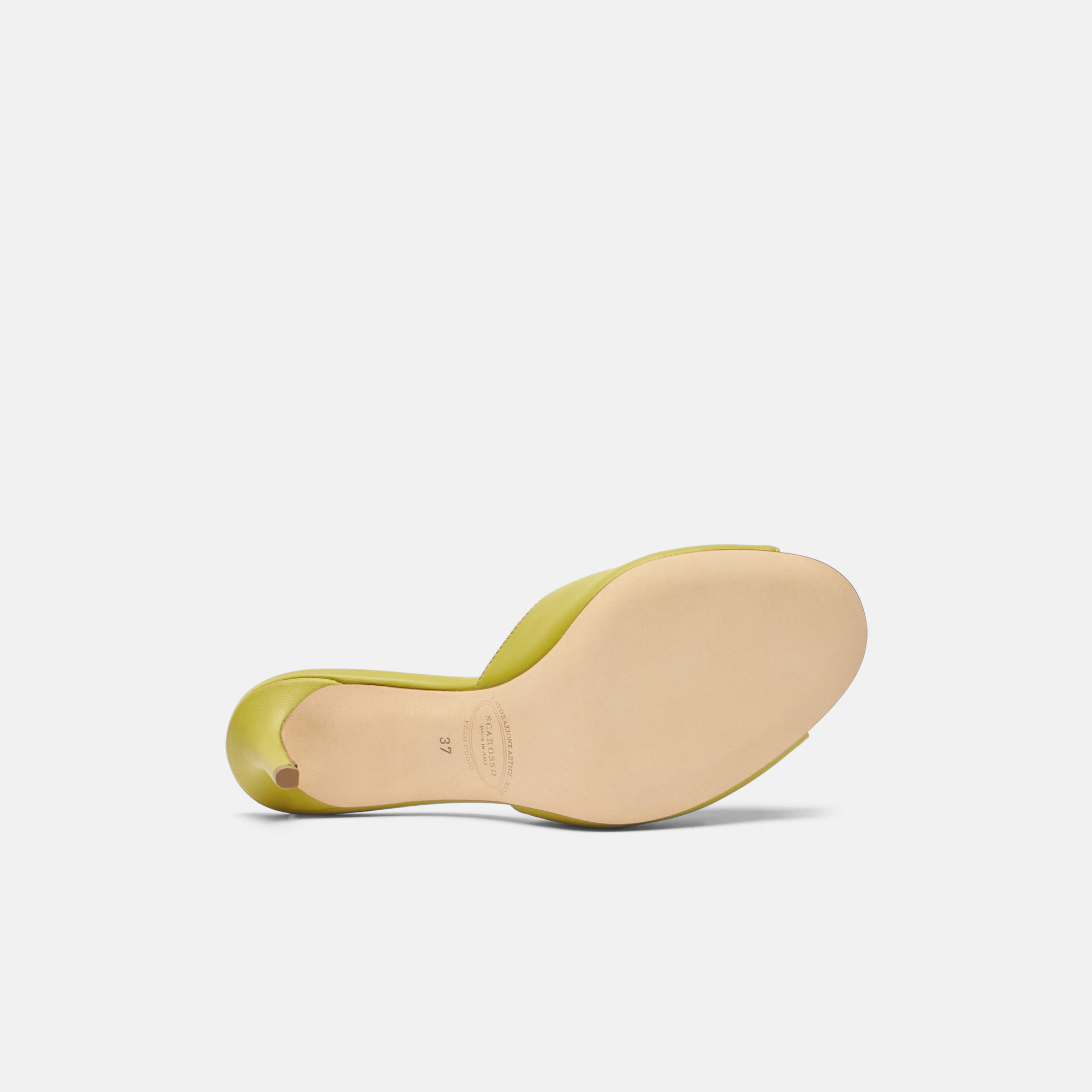 Shop Scarosso Lohan Lime - Woman Mules Lime In Lime - Calf