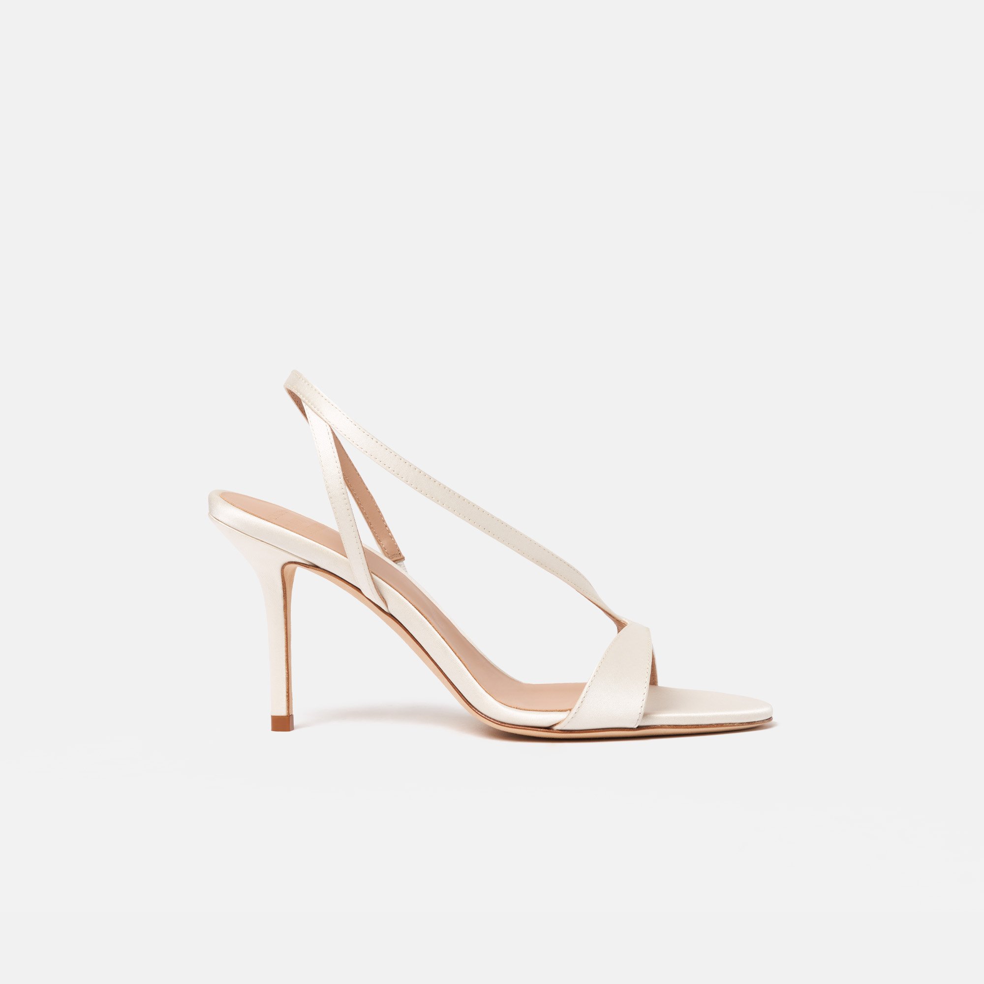 Scarosso Paula Almond-toe Strappy Sandals In White