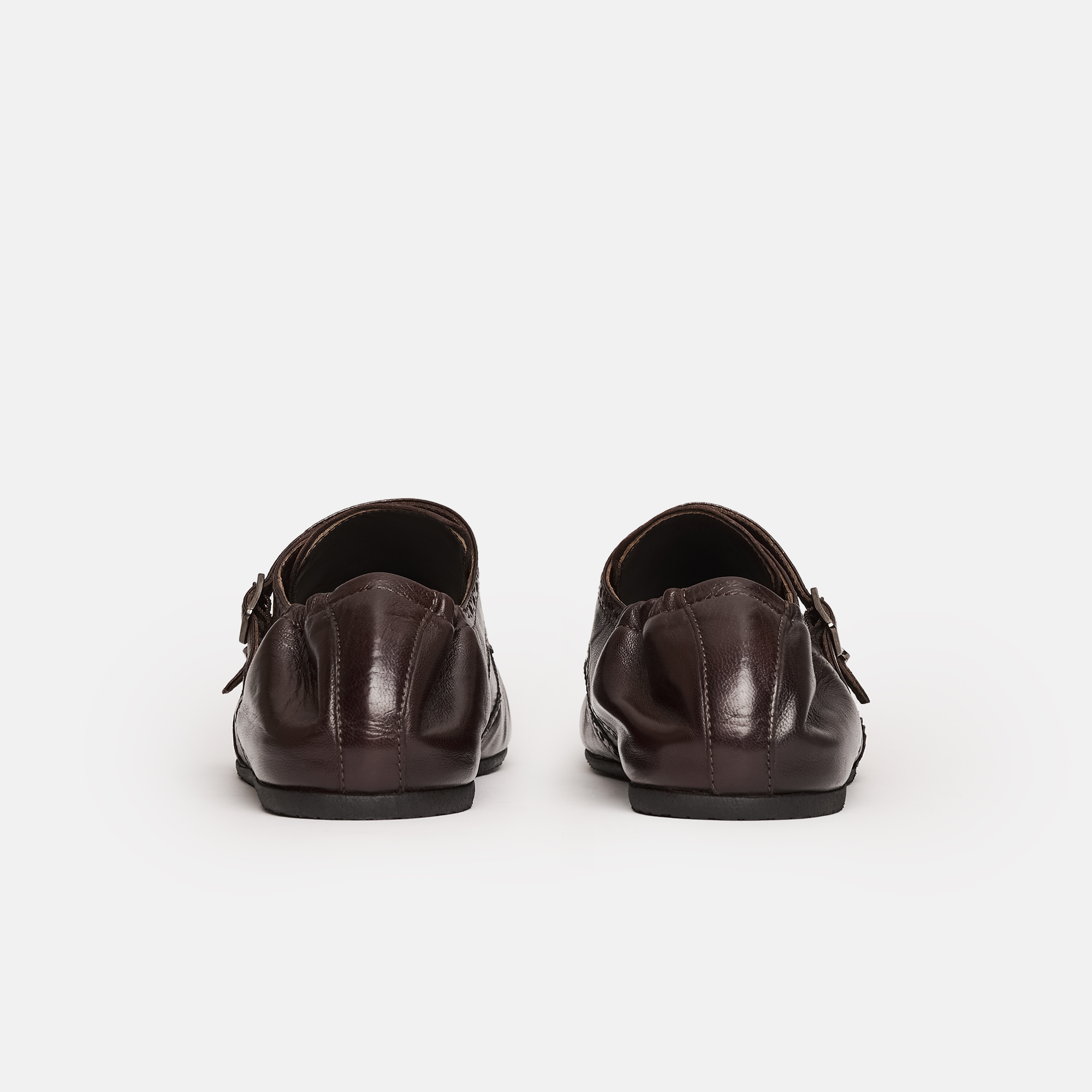 Scarosso Johnny Buckled Brogue Monk Shoes In Brown