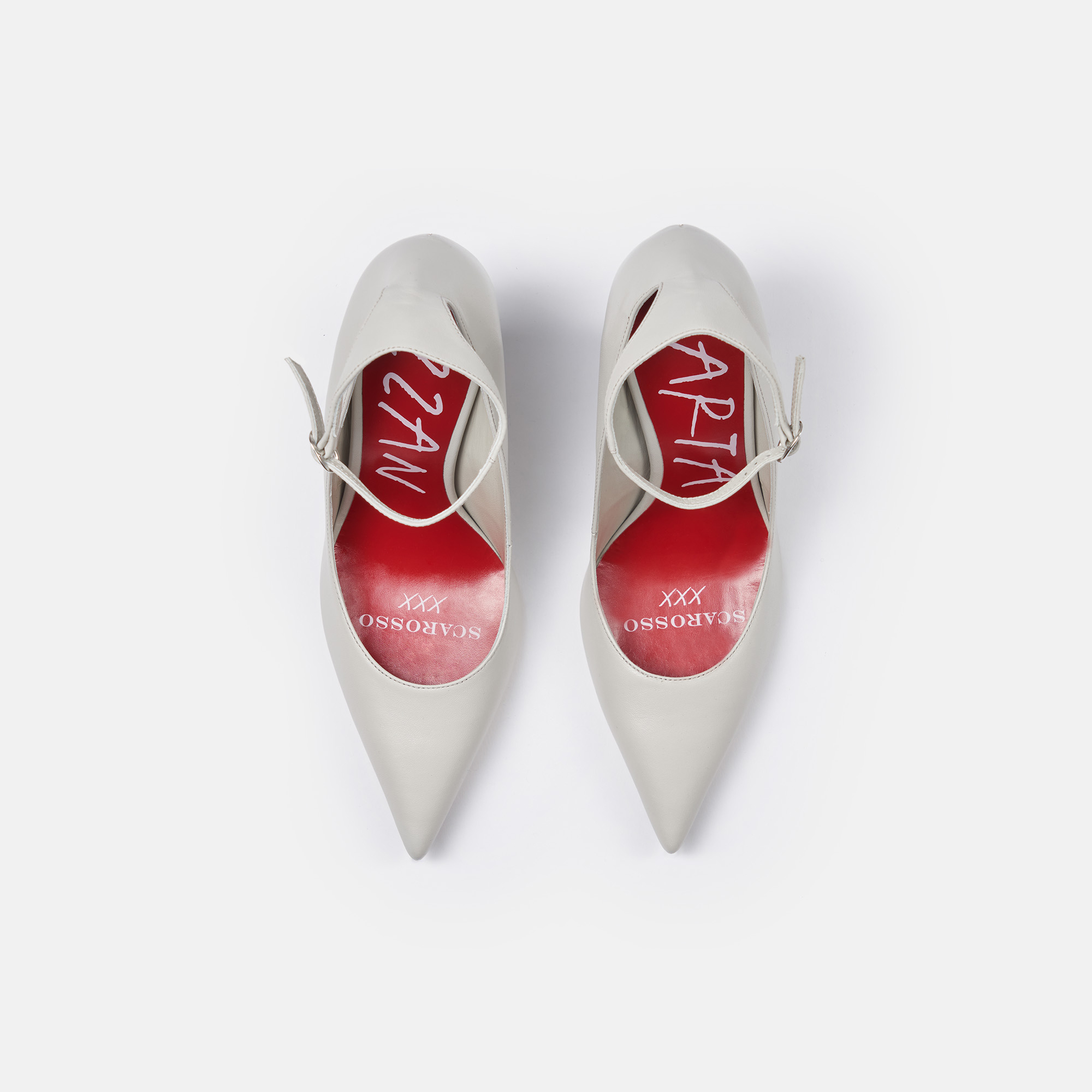 Scarosso 95mm Marta Pumps In Ice - Calf