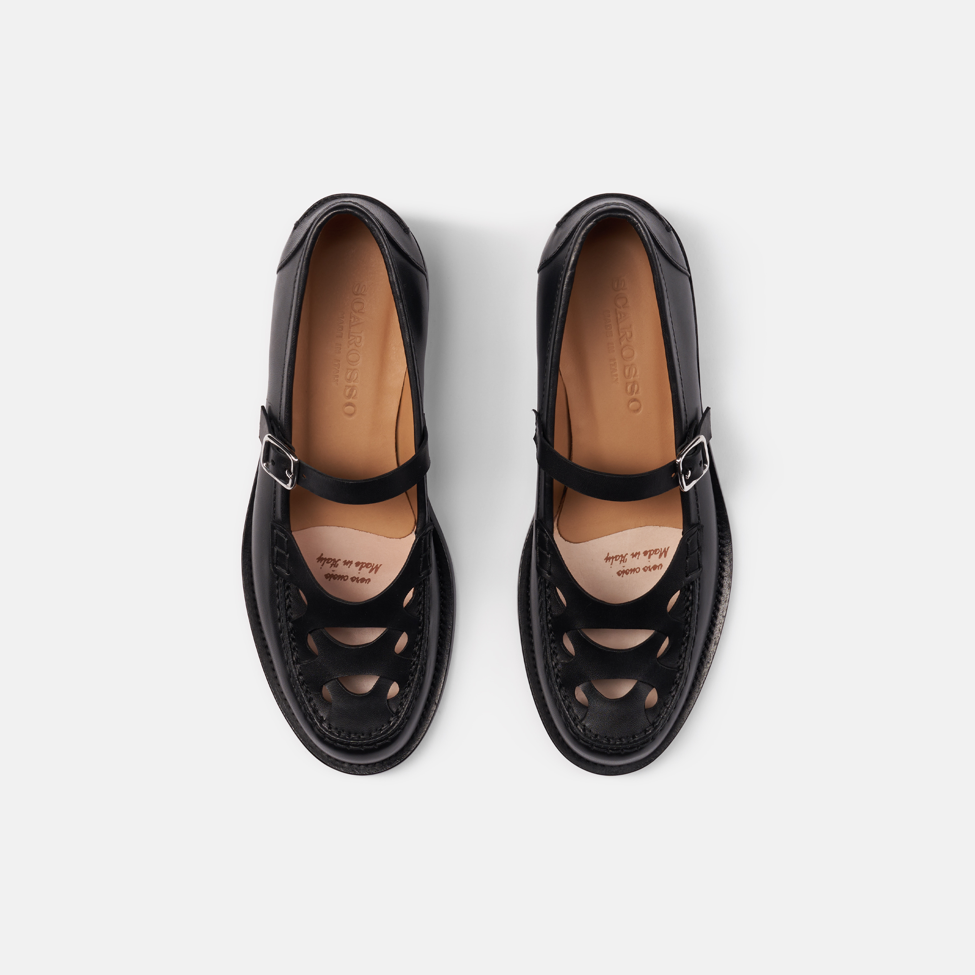 Shop Scarosso Minni Black In Black - Calf