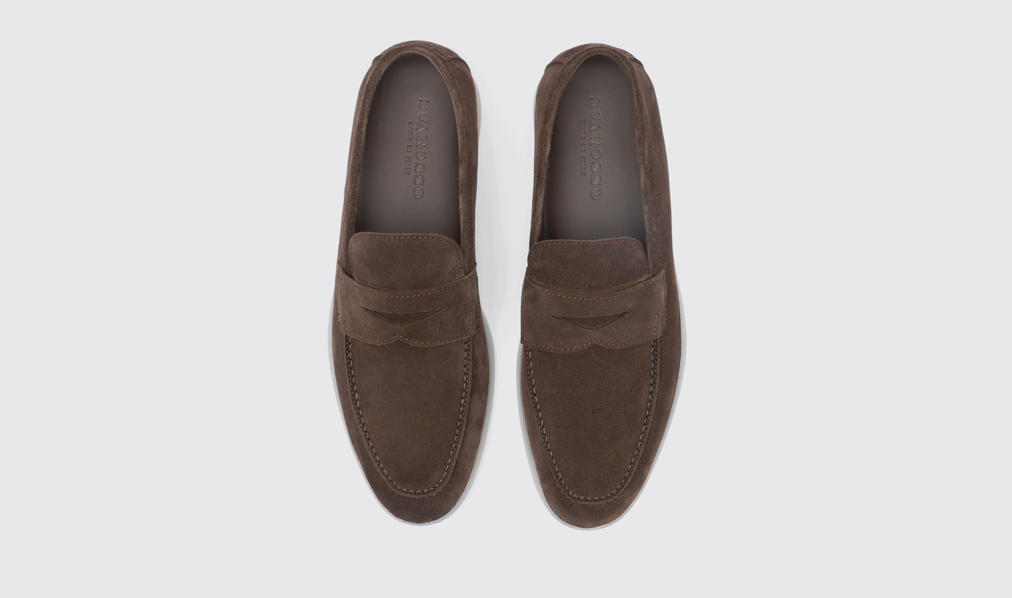 Shop Scarosso Luciano Brown Suede - Man Loafers Brown In Brown - Suede