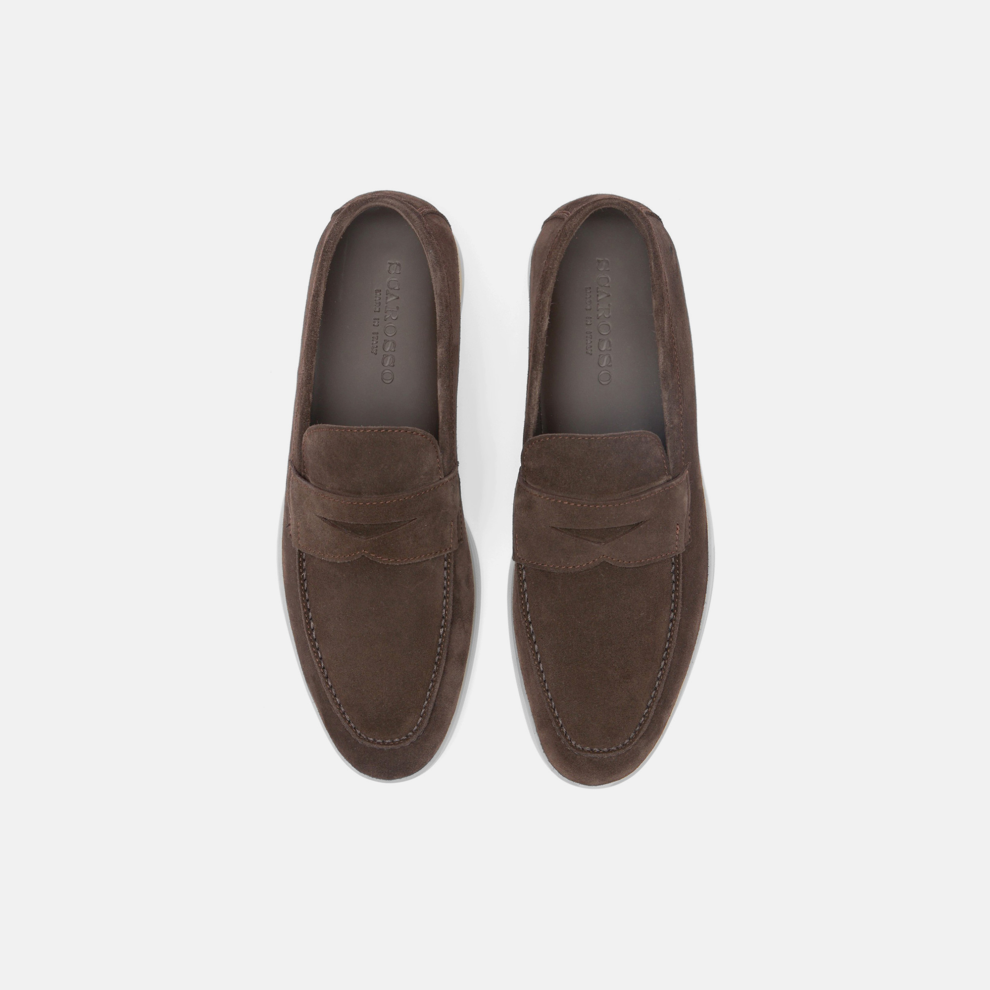 Shop Scarosso Luciano Brown Suede - Man Loafers Brown In Brown - Suede