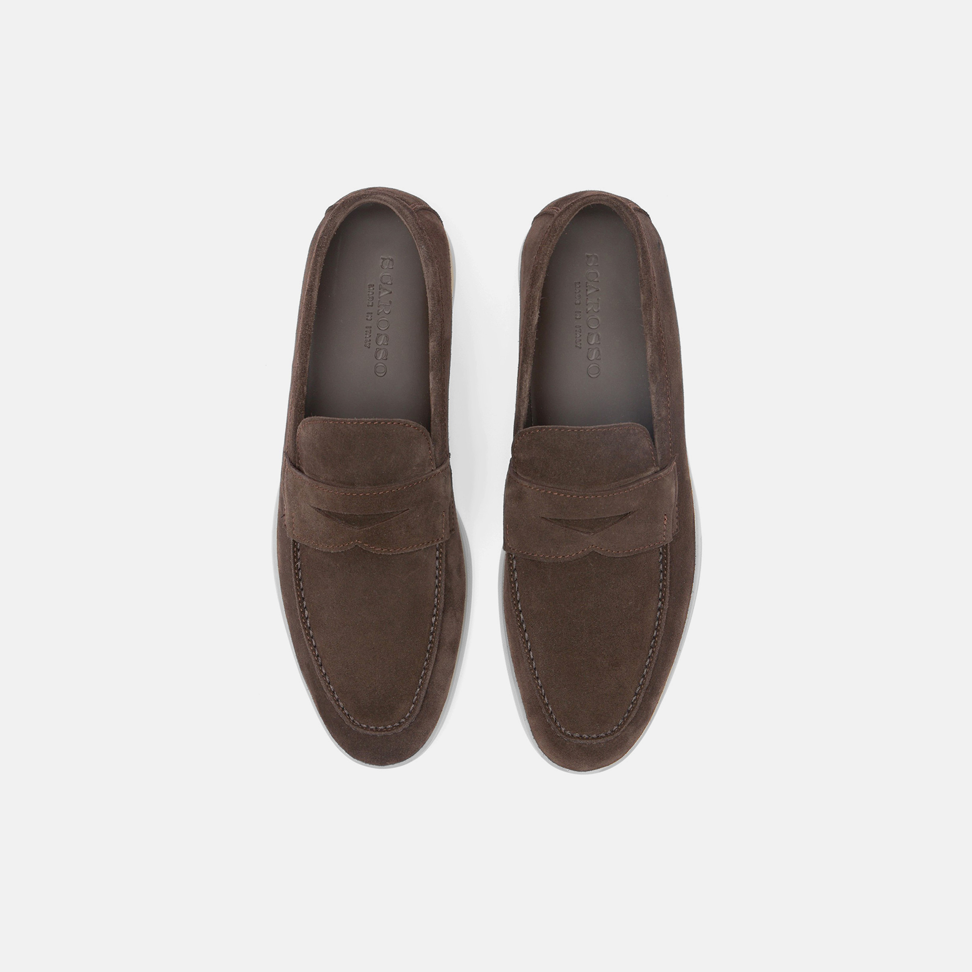 Scarosso Luciano Suede Loafers In Brown - Suede