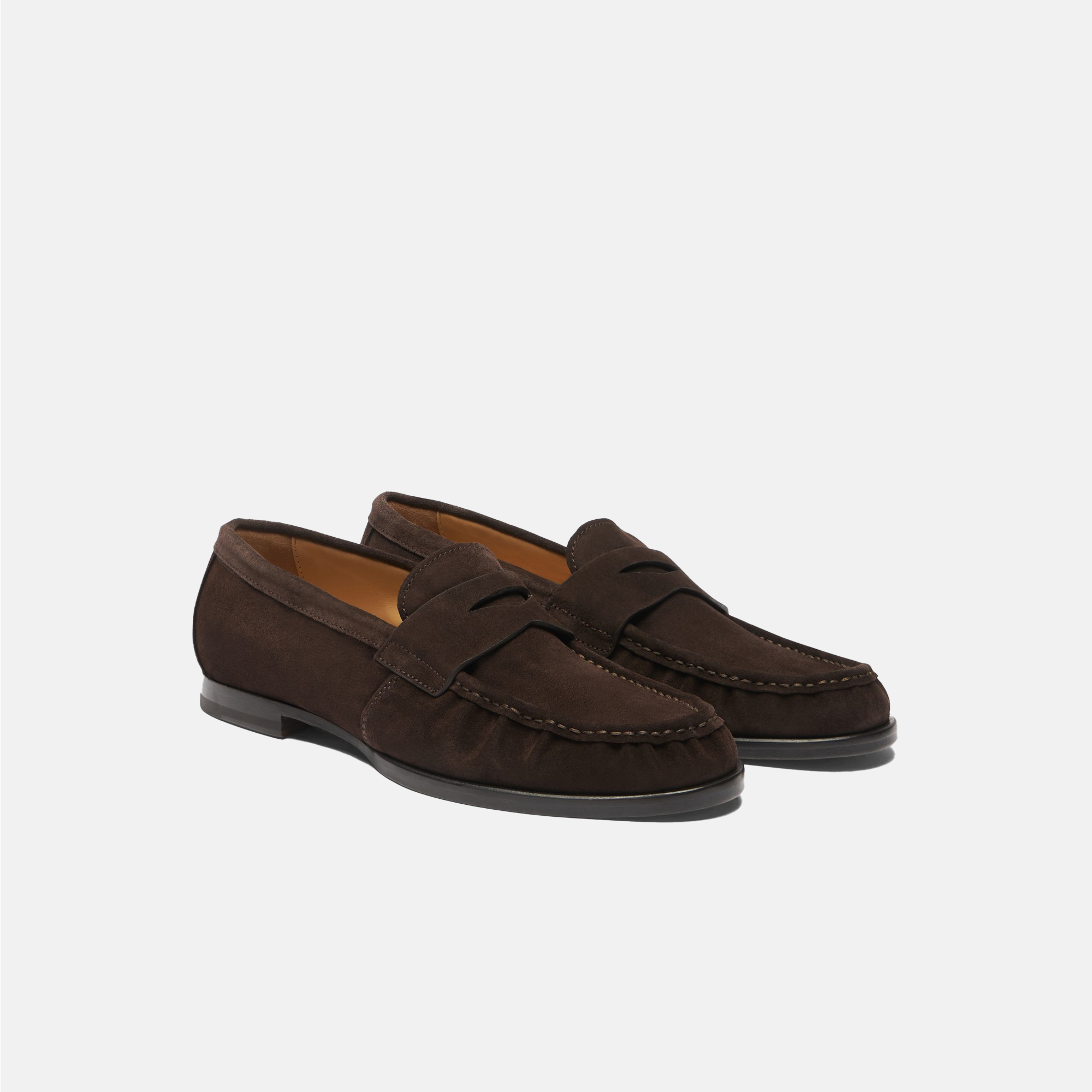 Scarosso Fred Round-toe Loafers In Brown - Suede