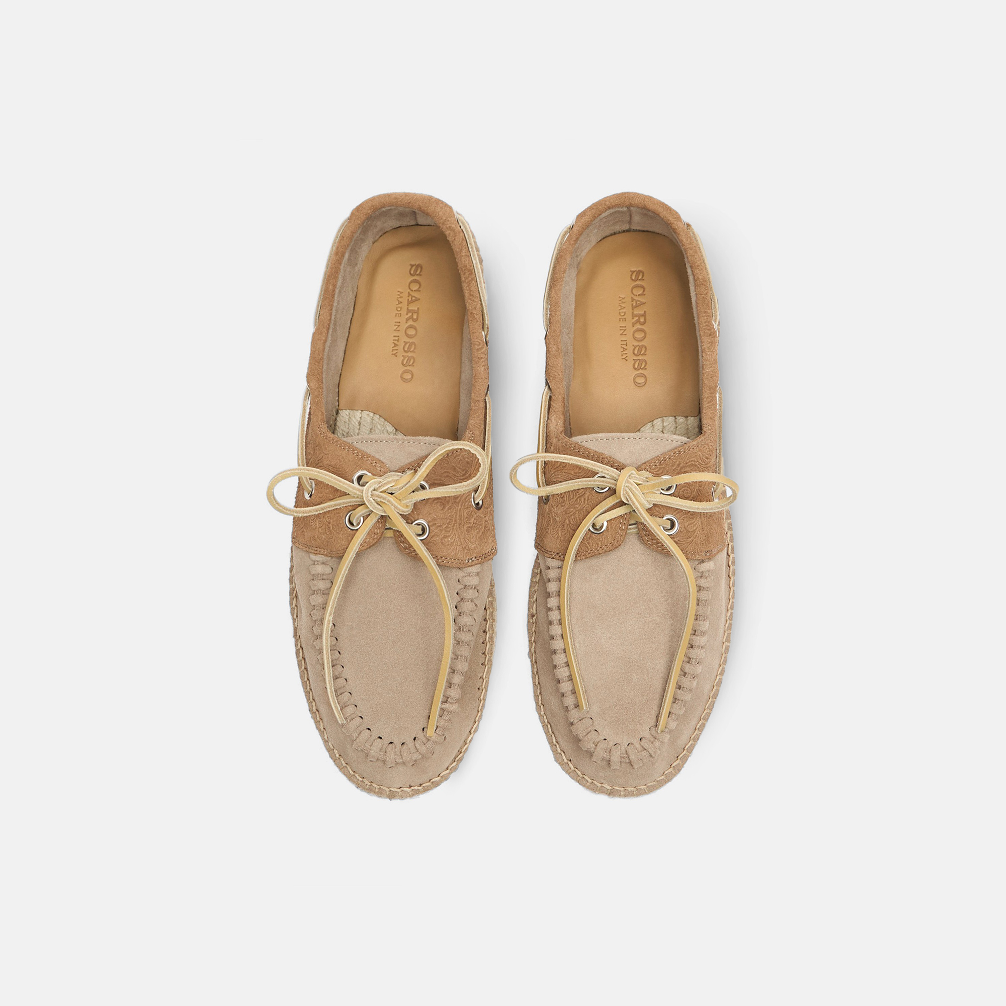 Shop Scarosso Kai Stone Suede - Man Espadrilles Stone In Stone - Suede