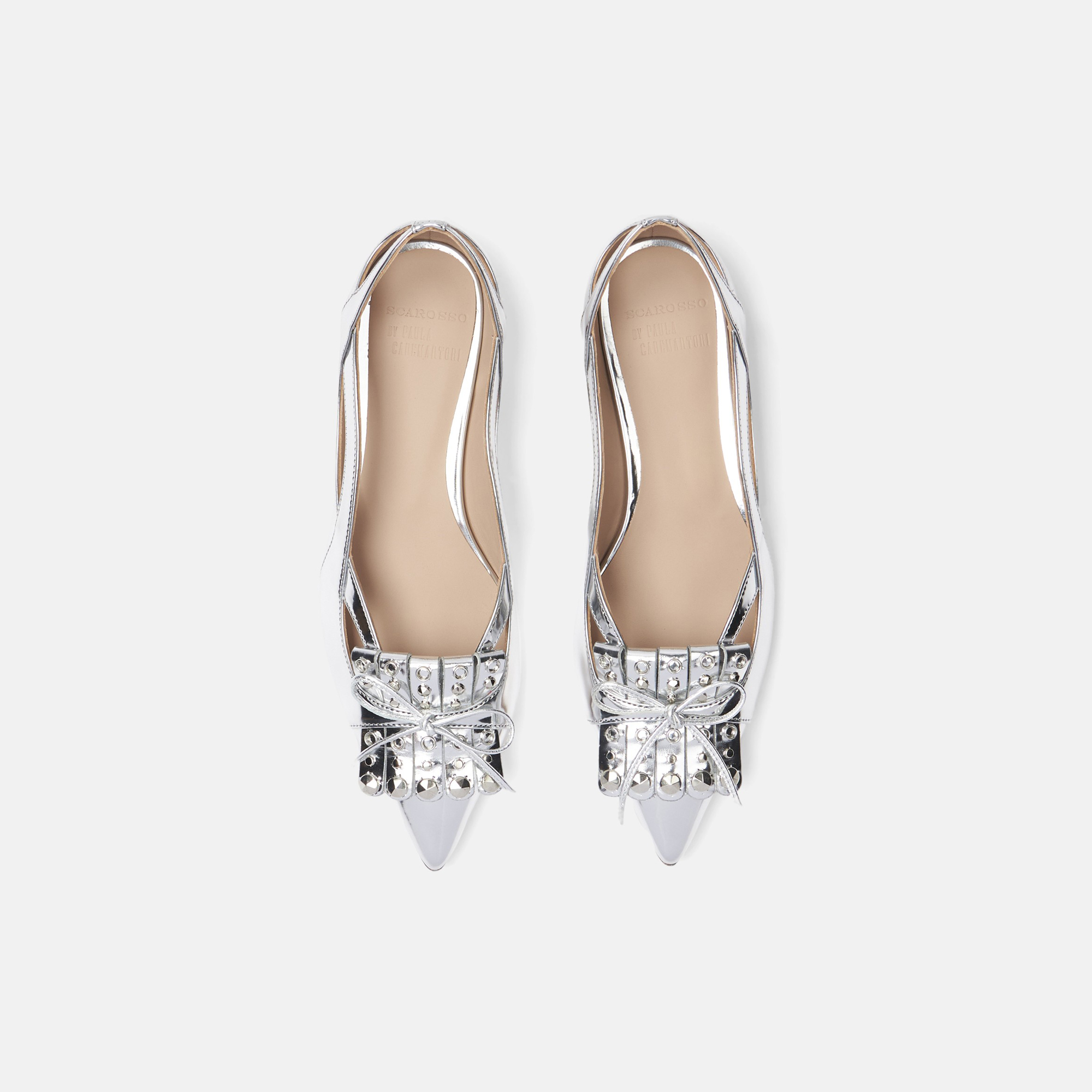 Shop Scarosso Moon - Woman Loafers & Flats Metal In Metal - Silver