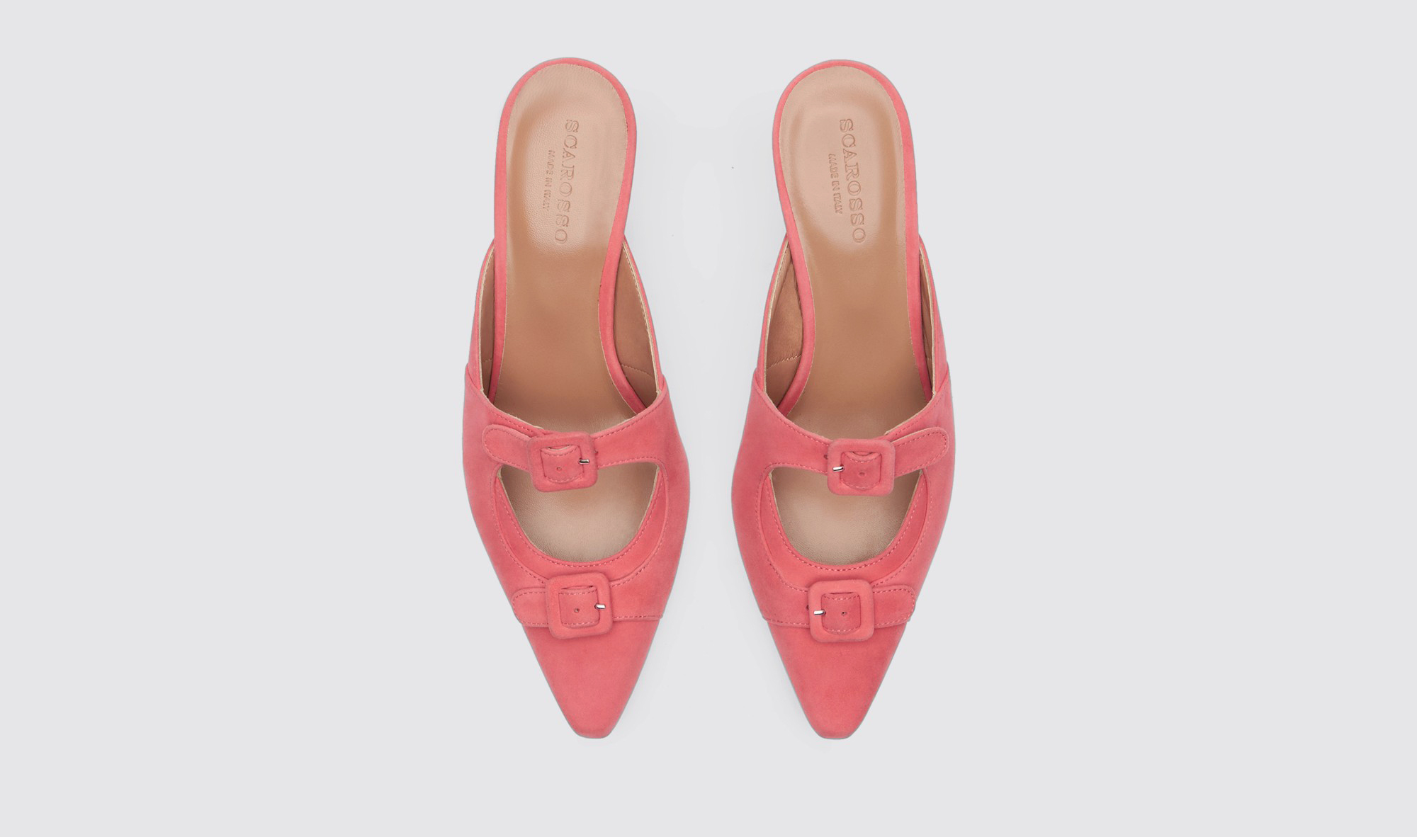 Shop Scarosso Liz Pink Suede - Woman Mules Pink In Pink - Suede