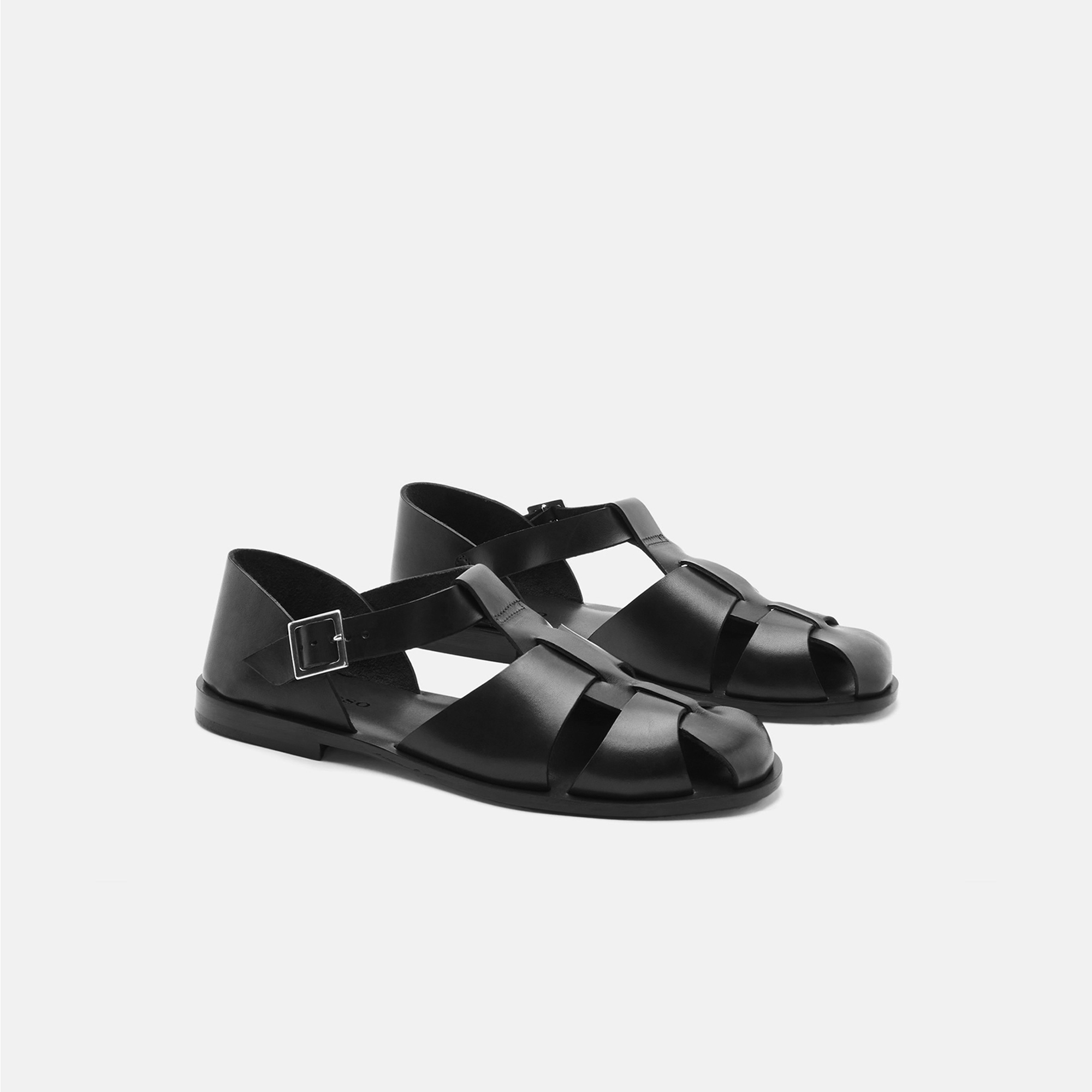 Scarosso Apollo Buckle-fastened Sandals In Black